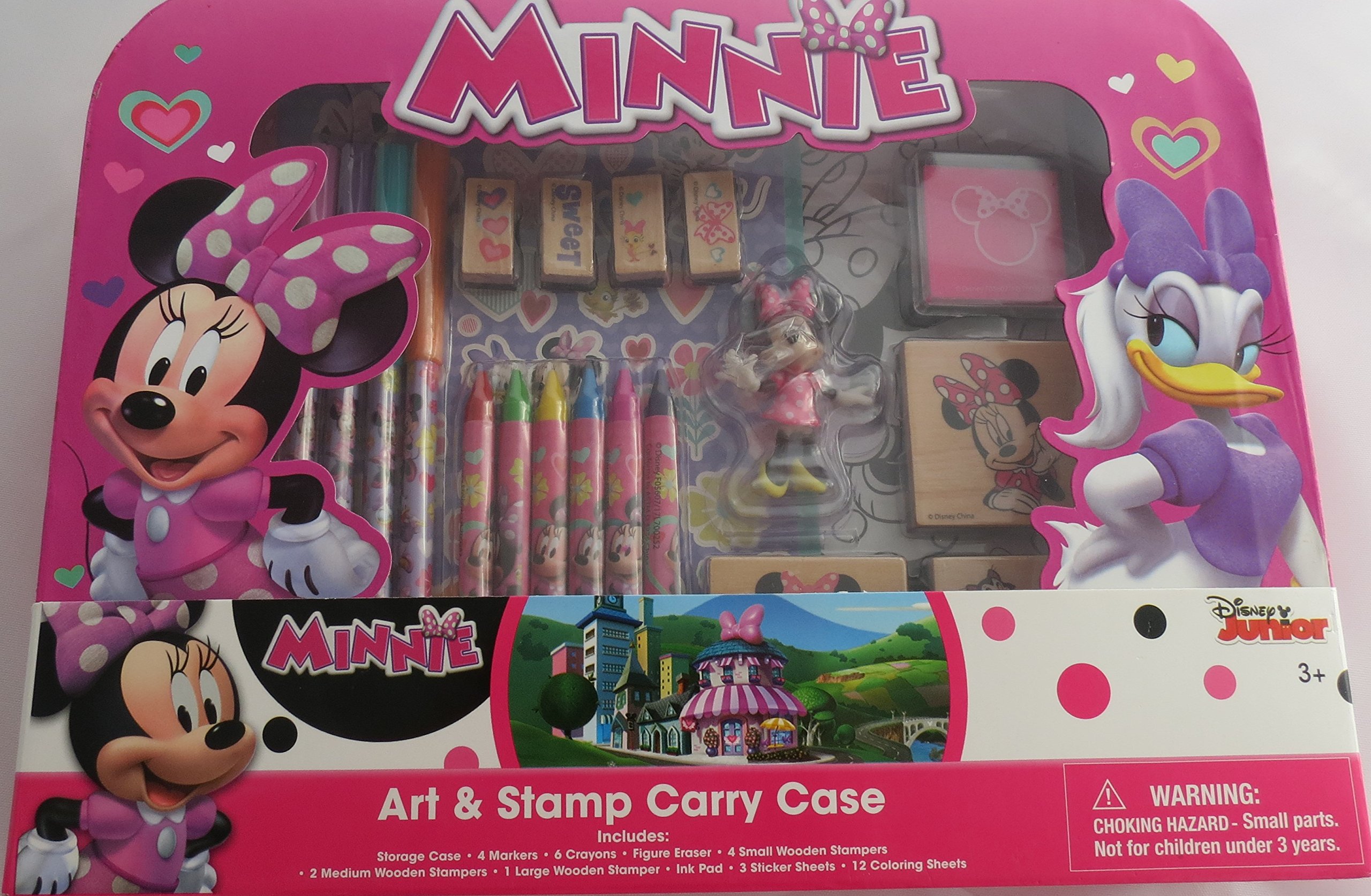 Minnie Mouse Art & Stamp Carry Case for Kids - Portable Storage Organizer for Art Supplies, Stamps & Craft Tools - Perfect for Travel, School & Home Use