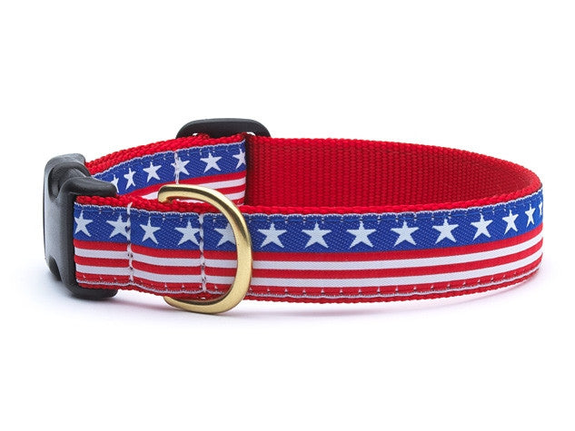 Stars and Stripes Dog Collar - Patriotic American Flag Pet Collar for Dogs - Durable Nylon Adjustable Collar for Small Medium Large Dogs - Perfect for 4th of July, Memorial Day & Outdoor Adventures