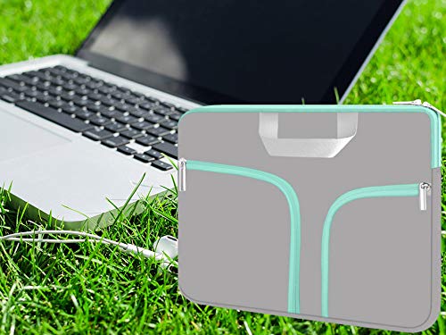 HESTECH Neoprene Laptop Sleeve for 11.6-12.3 Inch Chromebook - Protective Cover Compatible with Acer R11, HP Stream, Samsung, Surface X/7/6/5/4/3/Go, MacBook Air/Pro M2 M1 (Gray Green) - Perfect for School, Office & Travel