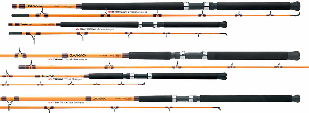 Daiwa FT Saltwater Conventional Boat Fishing Rods - Heavy Duty Offshore & Inshore Fishing for Tuna, Marlin, and More