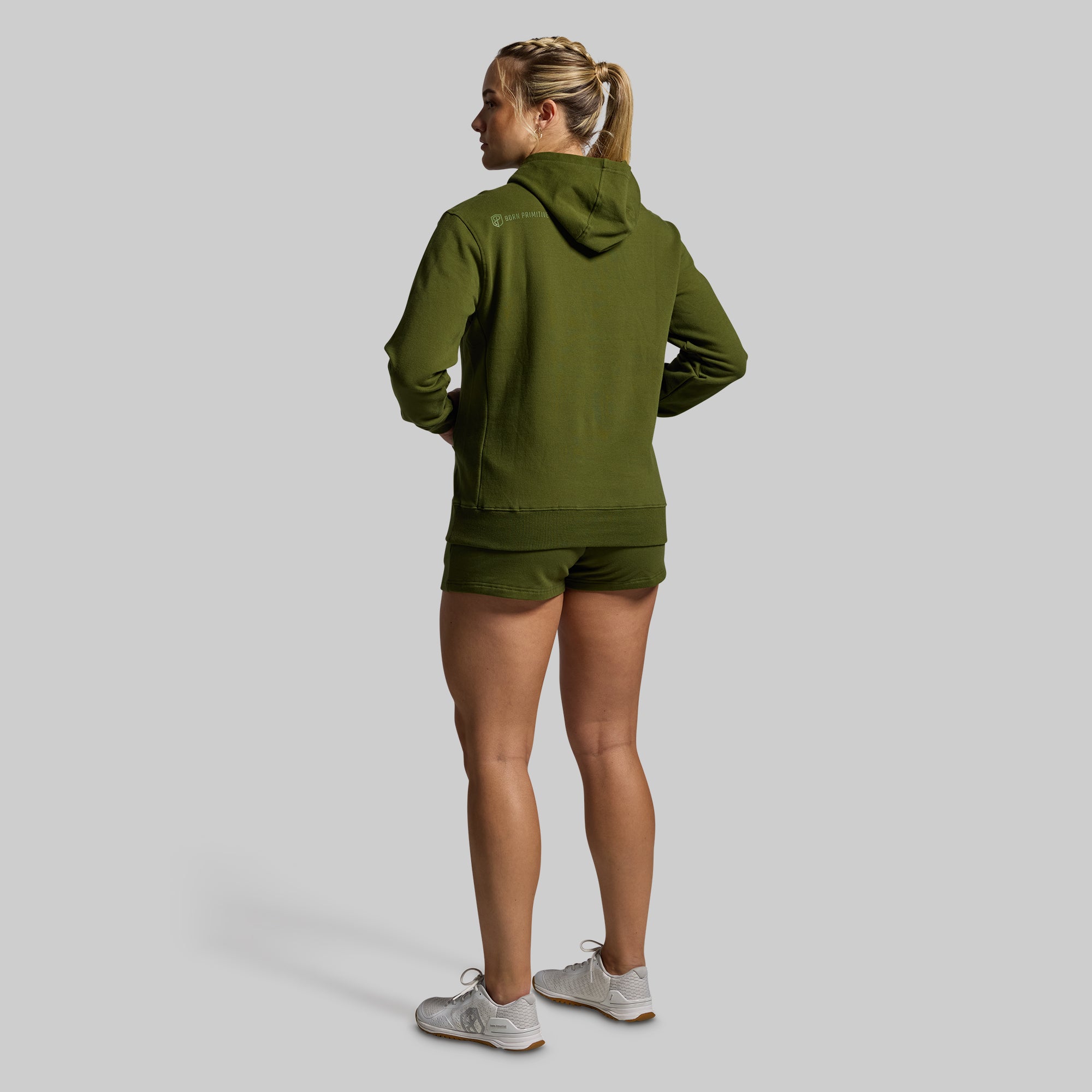 Women's High-Waist Unmatched Shorts - Military Green | Comfortable Workout & Lounge Shorts for Yoga, Running & Casual Wear
