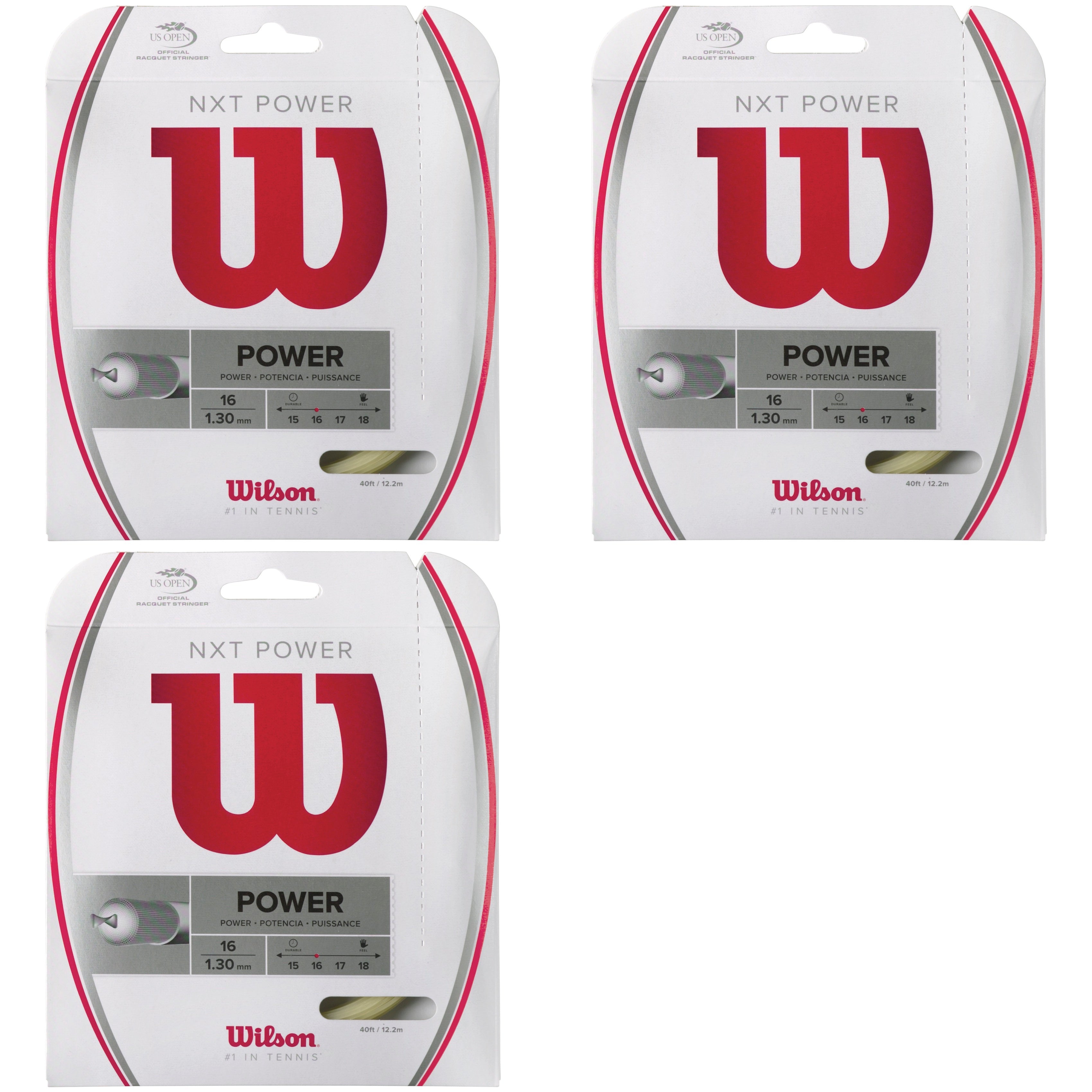 Wilson NXT Power Tennis String - High-Performance Tennis Racket String for Enhanced Control & Durability | Perfect for Competitive Play & Training Sessions
