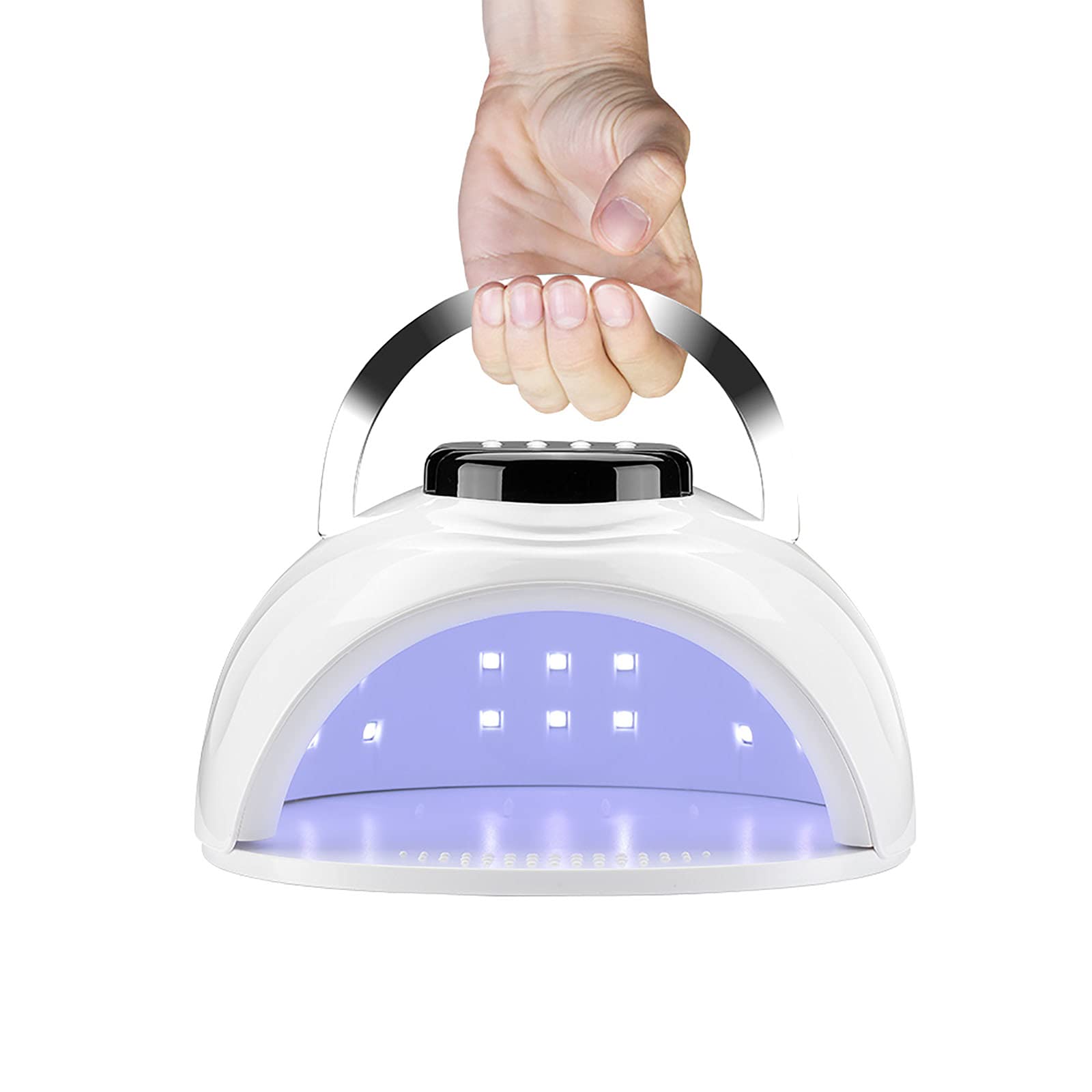 168W UV LED Nail Lamp with Auto Sensor & Timer - Professional Manicure Dryer for Curing All UV Gel Polish, Includes Phone Holder - Perfect for Home Nail Salons & DIY Gel Manicures