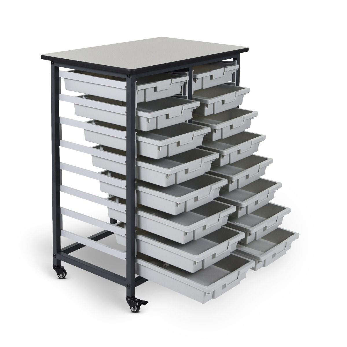 MBS Double Row 16S Mobile Bin System - Heavy Duty Storage Solution for Warehouse, Retail & Industrial Organization - Perfect for Inventory Management and Workspace Optimization