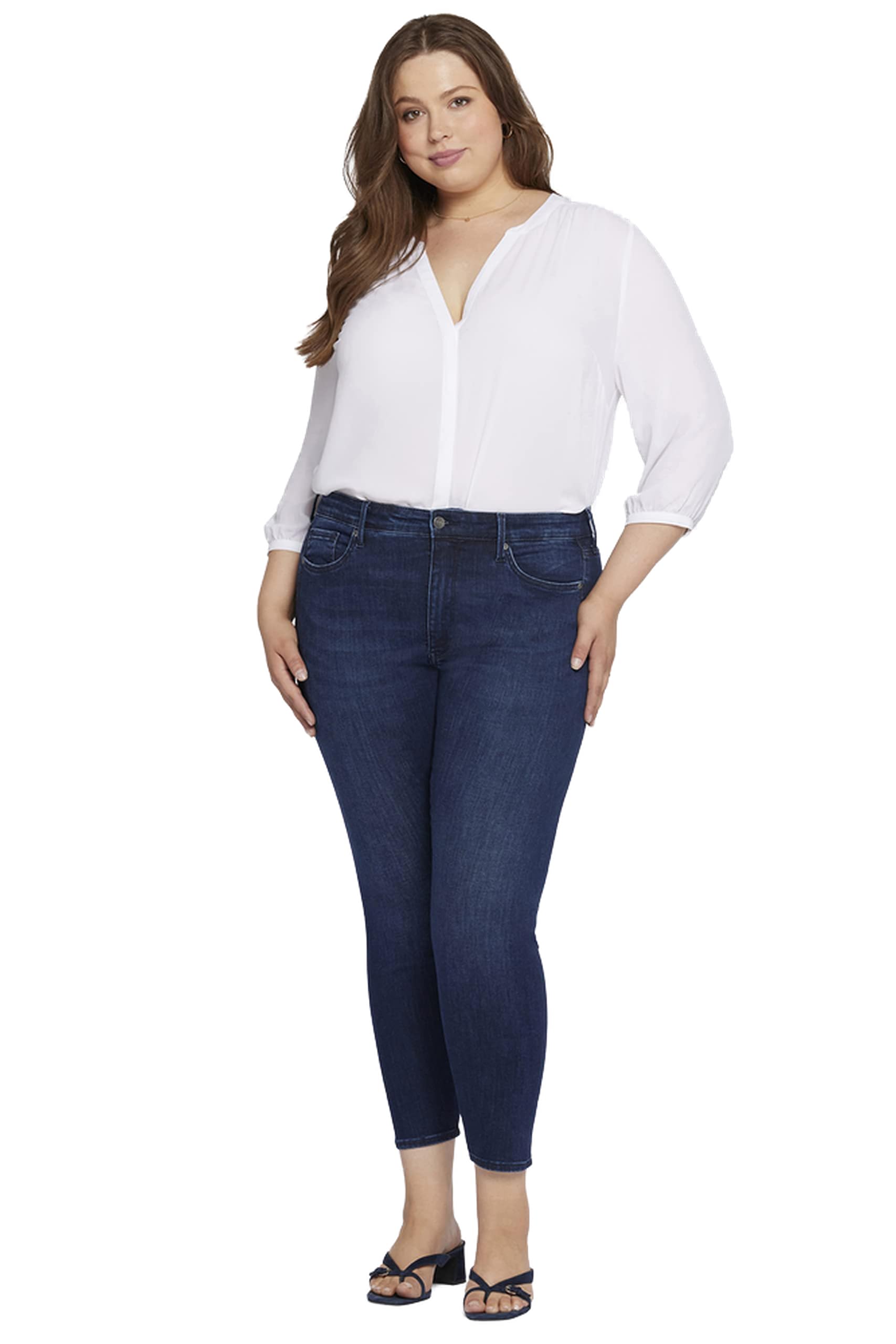 NYDJ Women's Plus Size High Rise Skinny Jeans - Stretch Denim Pants for Curvy Figures | Perfect for Work, Casual Wear & Night Out
