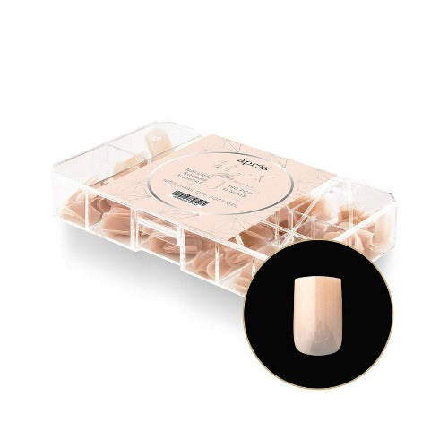 Apres Gel X Neutrals Alex Natural Tips 150pc X Short Square - Professional Nail Extension Kit for Salon & Home Manicure, Perfect for Bridal, Party & Everyday Wear