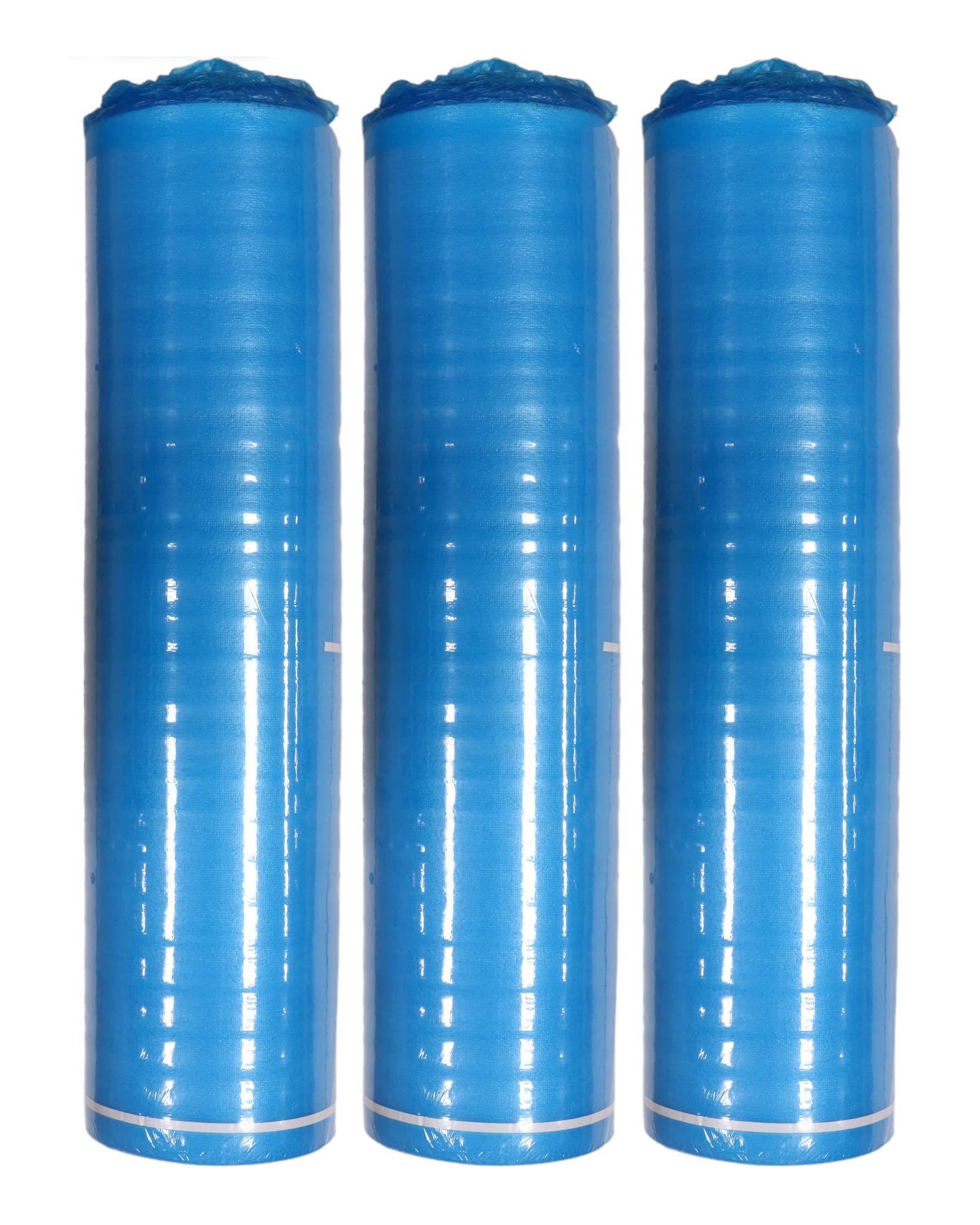Premium 3mm Thick AMERIQUE Flooring Underlayment Padding - 600 Sqft Heavy Duty Foam with Tape & Vapor Barrier (3 in 1, 200SF/Roll, Pack of 3) - Royal Blue - Perfect for Laminate, Vinyl & Engineered Hardwood Flooring Installation