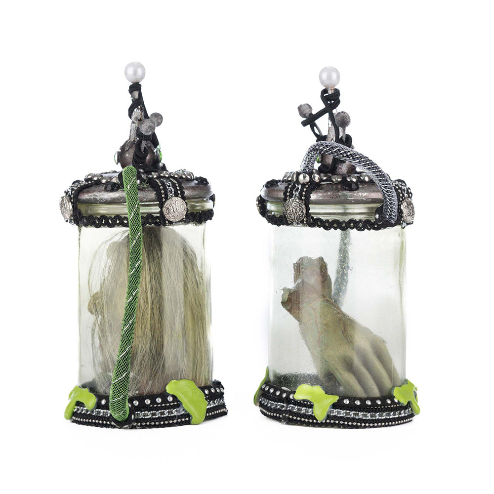 Chaotic Specimen Jars Set of 2 - Unique Science Decor & Oddity Display by Katherine's Collection - Perfect for Halloween Decor, Mad Scientist Lab & Gothic Home Decor