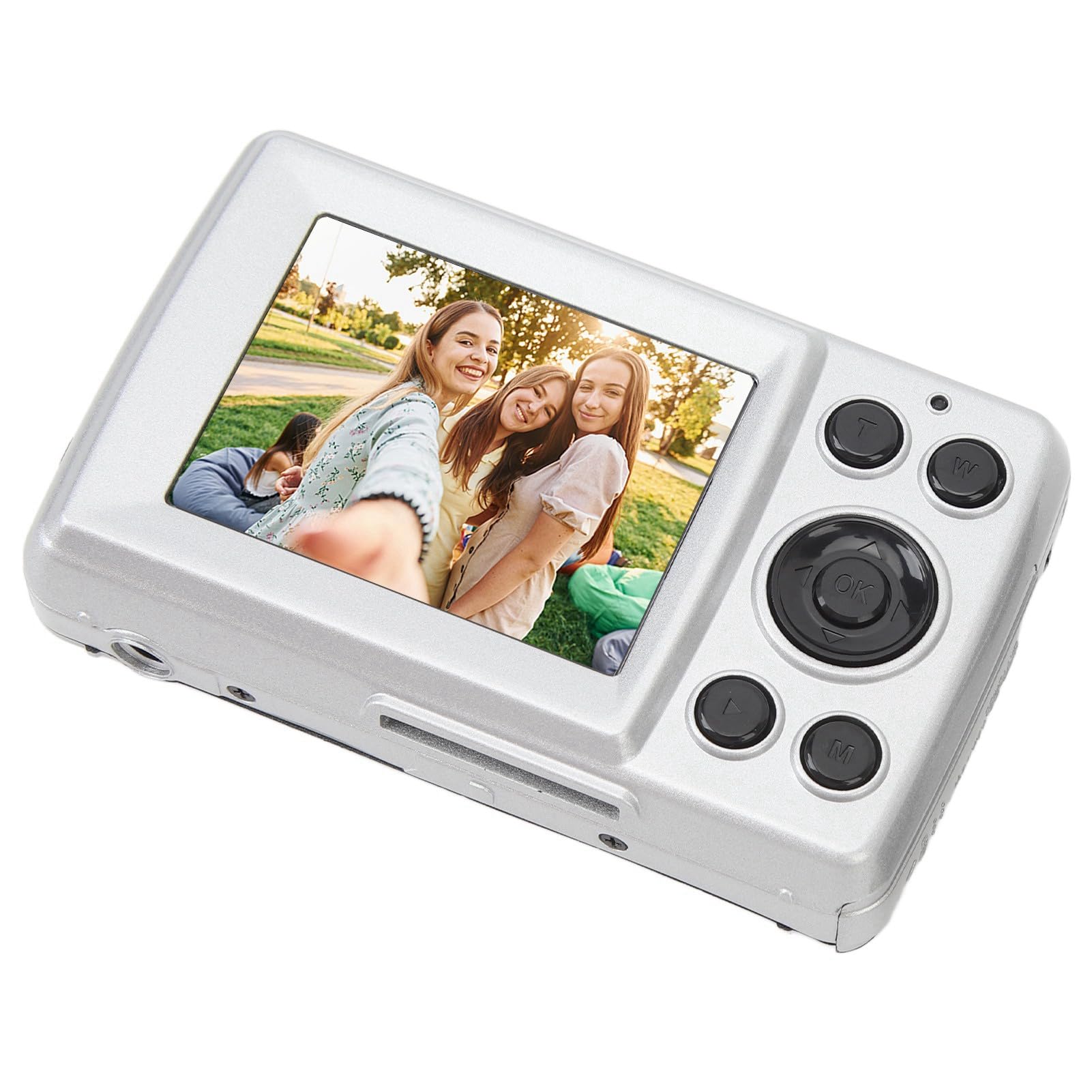 16MP Portable Travel Camera with ABS Body - Compact & Lightweight for Outdoor Adventures, Vacations & Vlogging (Silver)