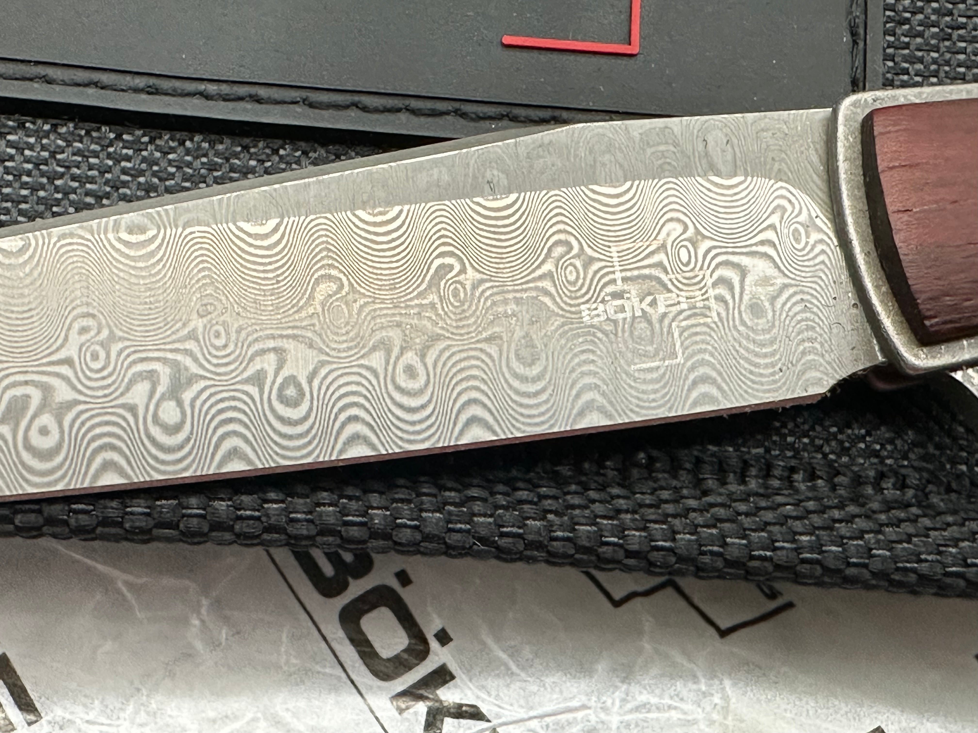 Boker Plus Urban Trapper Cocobolo Damascus Folding Knife - Premium EDC Pocket Knife for Outdoor, Camping, Hiking & Everyday Carry