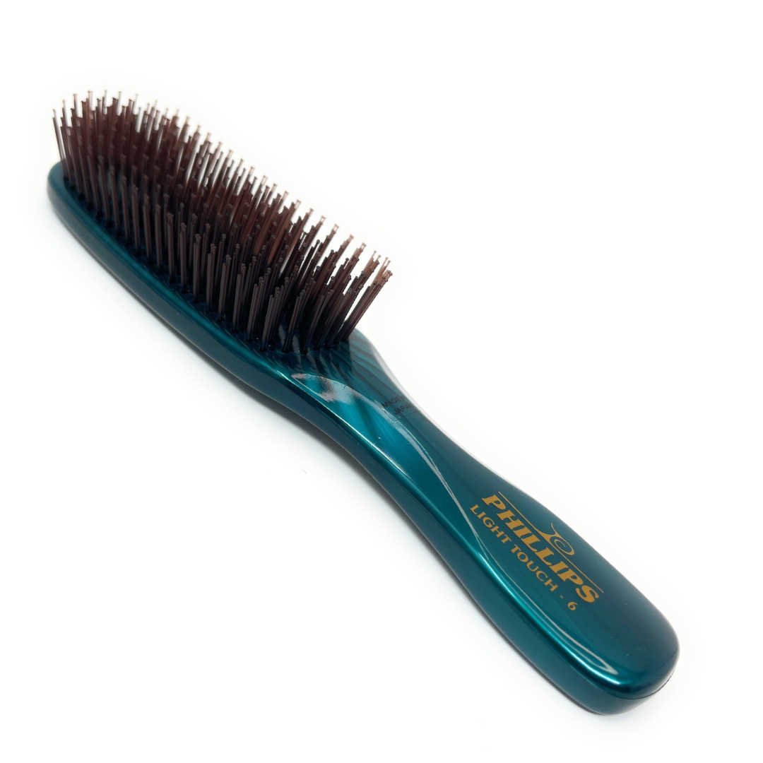 Philips Brush Light Touch 6 Gem Nylon Bristle Hair Brush - 9 Row Unisex Detangling Brush for Smooth & Shiny Hair | Perfect for Daily Styling, Salon Use & Travel