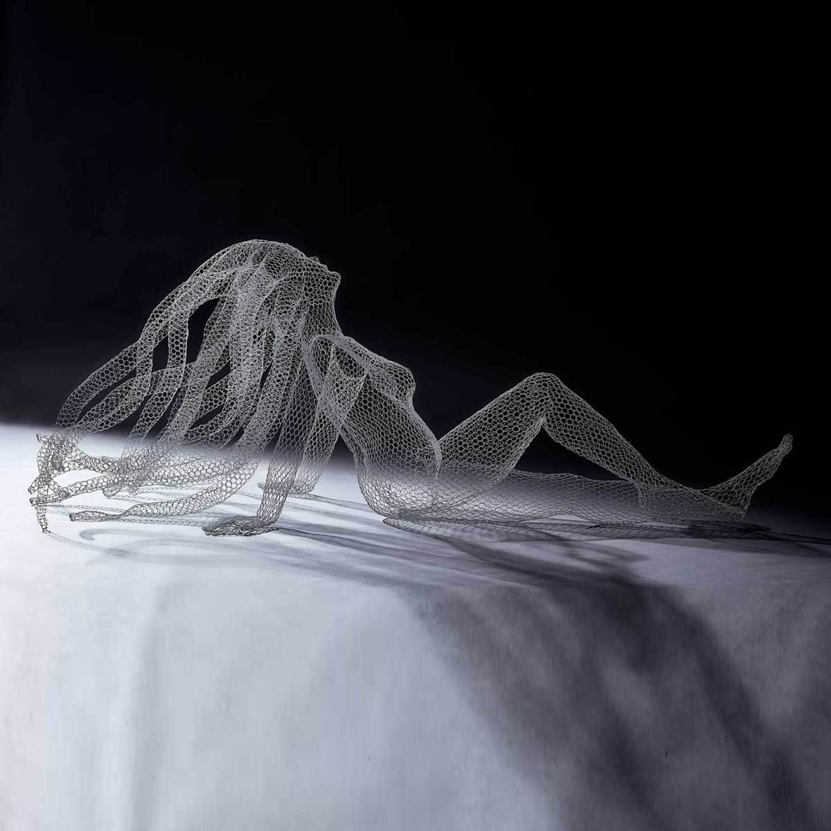 Nymph Wire Mesh Resin Sculpture - Elegant Home Decor for Living Room, Bedroom, Office | Unique Handmade Art Piece for Wall Display and Gift Giving