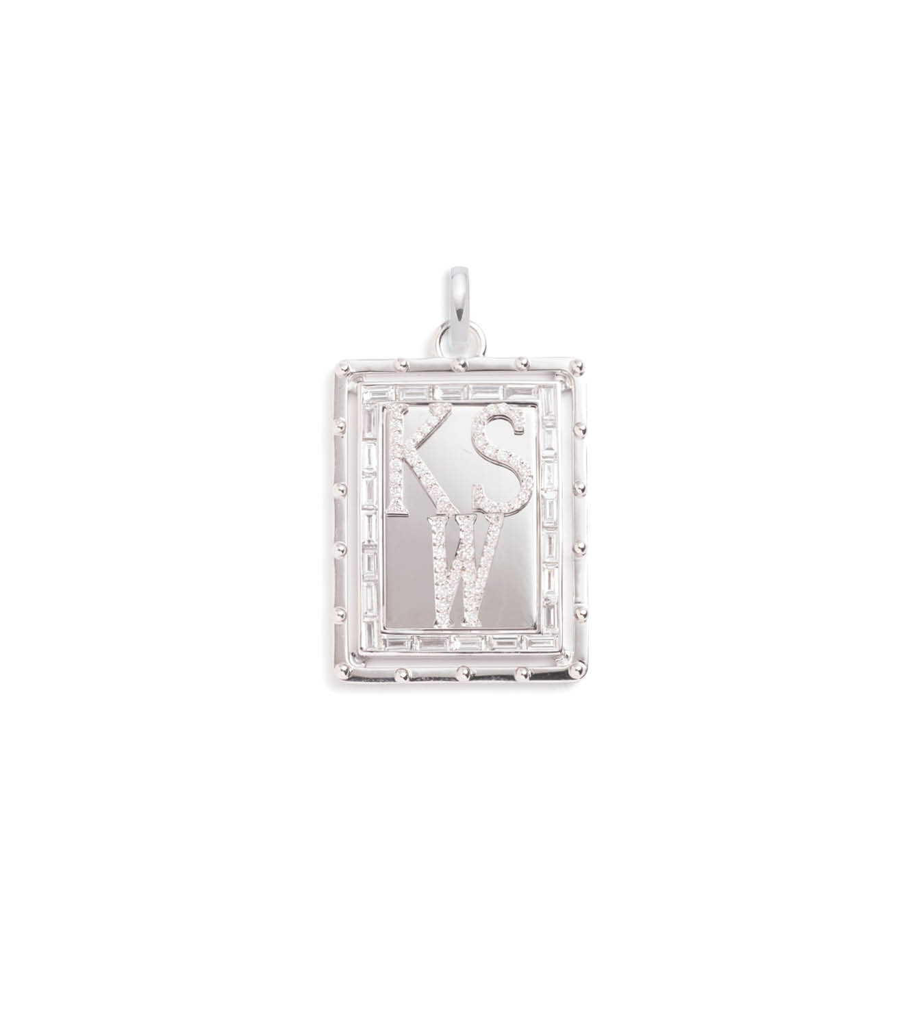 White Gold Custom Initial Diamond Pendant Necklace with Annex Link Chain - Personalized Jewelry Gift for Women, Perfect for Anniversaries & Special Occasions
