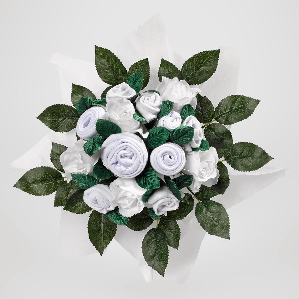 Personalized Hand-Tied Baby Clothes Bouquet with Soft Snuggle Wrap - Perfect for Newborn Gifts, Baby Showers & Gender Reveal Parties