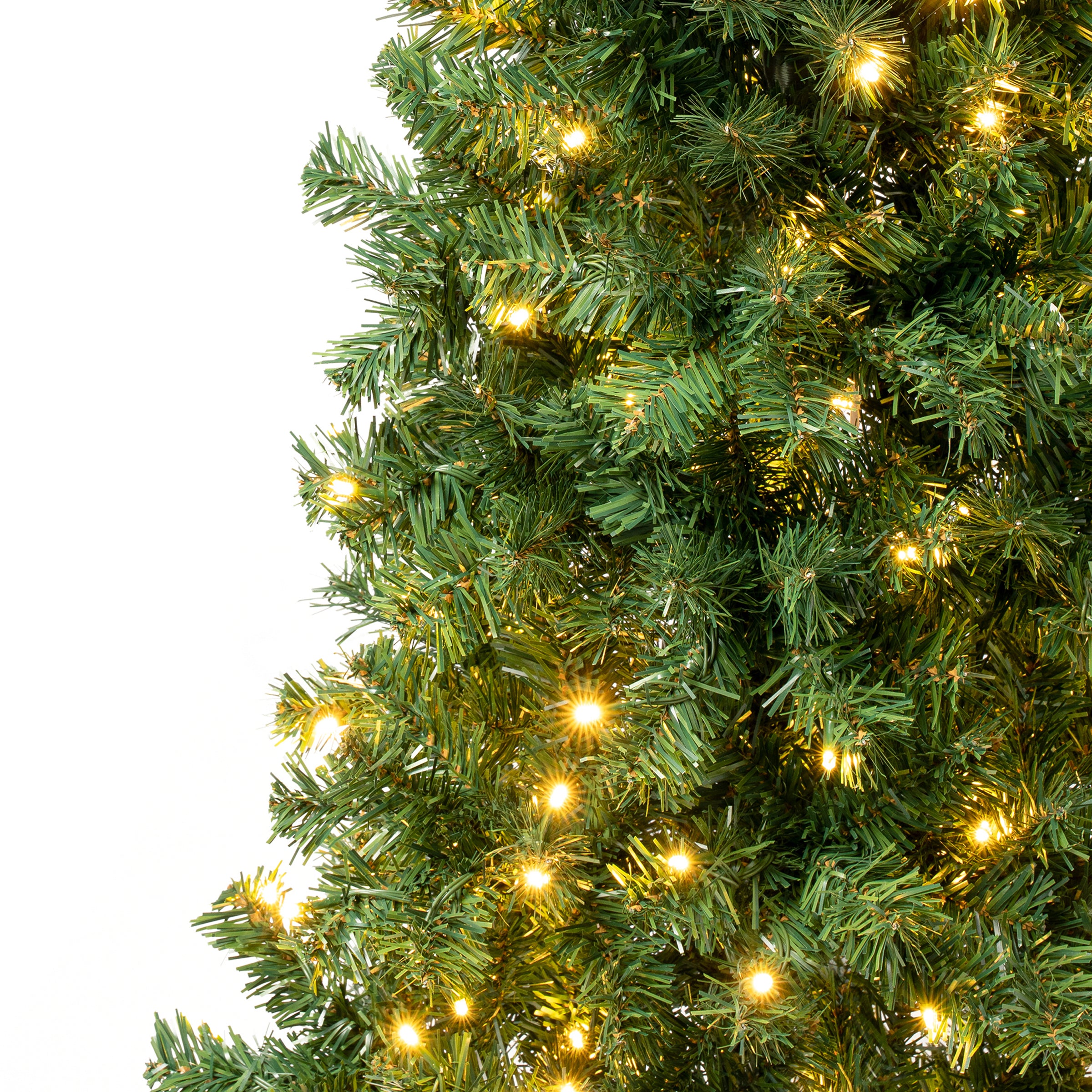 7.5 ft Pre-Lit Linden Spruce Artificial Christmas Tree with 500 Warm White LED Lights - Perfect for Living Room, Office & Holiday Decorations