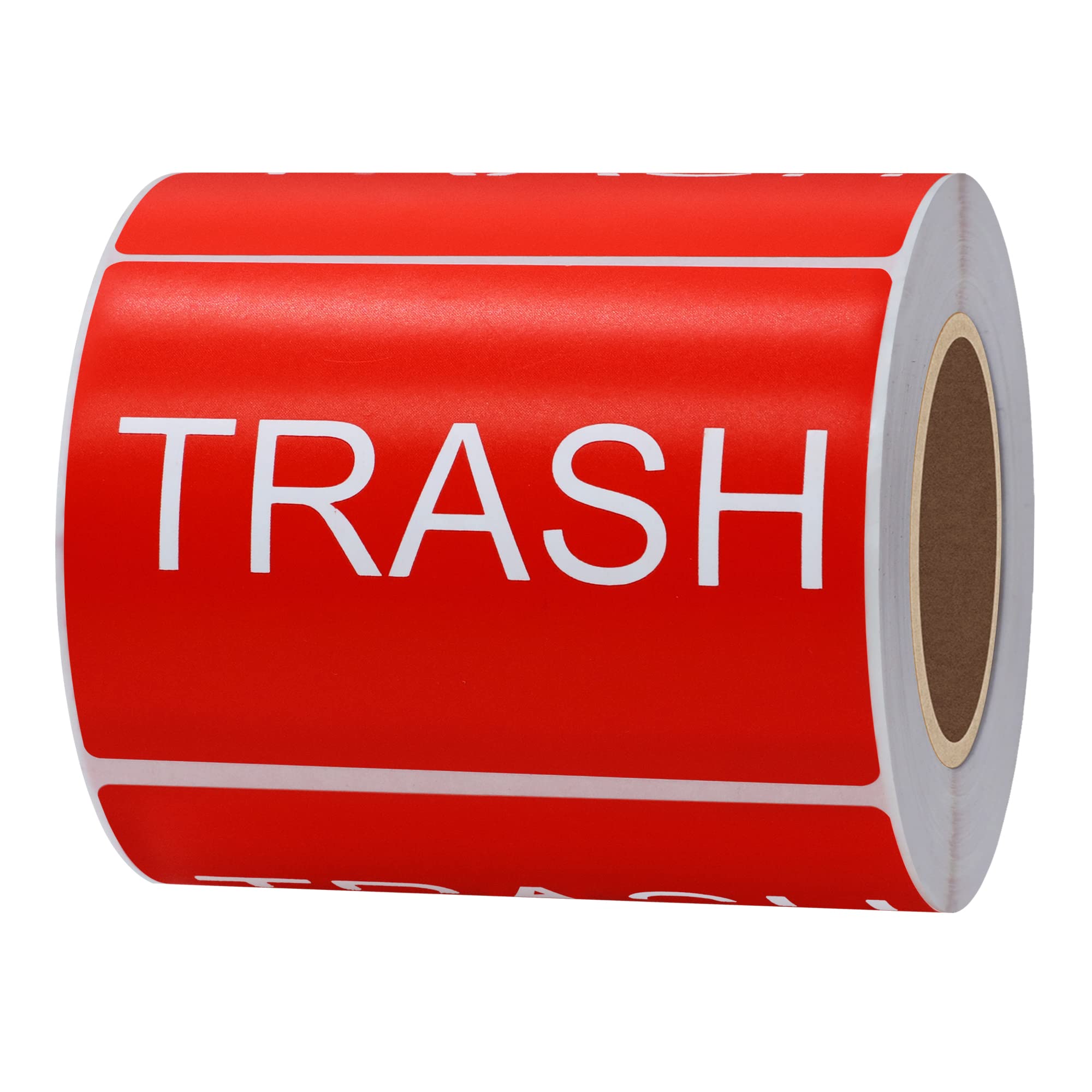 2×3 Inch Disposal & Trash Can Stickers - 300 Adhesive Labels Per Roll, Large Red Background with White Text | Perfect for Waste Bins, Recycling Containers & Office Organization