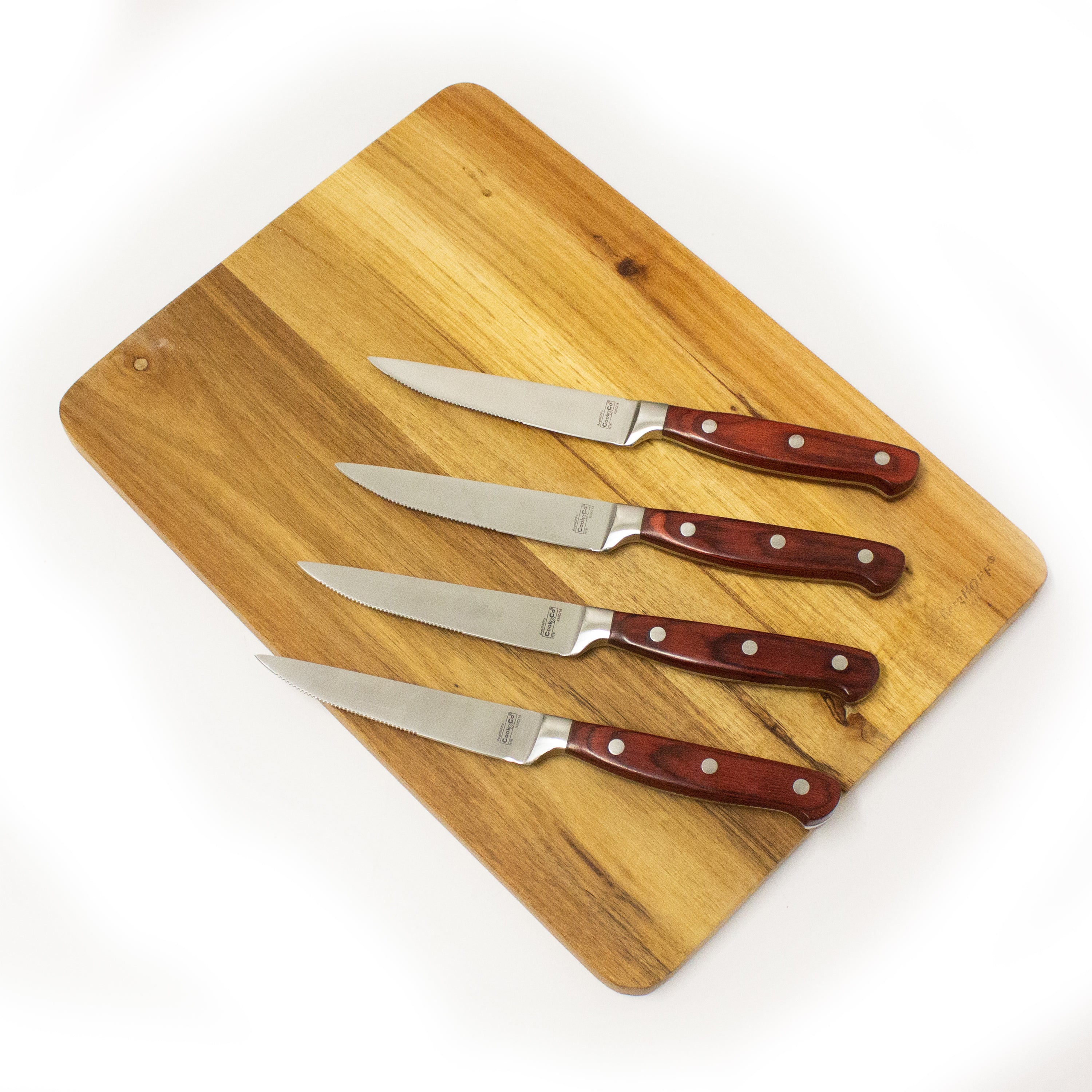Premium BergHOFF Pakka Wood 7-Piece Stainless Steel Steak & Carving Knife Set - Professional Chef Knives for Meat Cutting, BBQ, and Kitchen Cooking