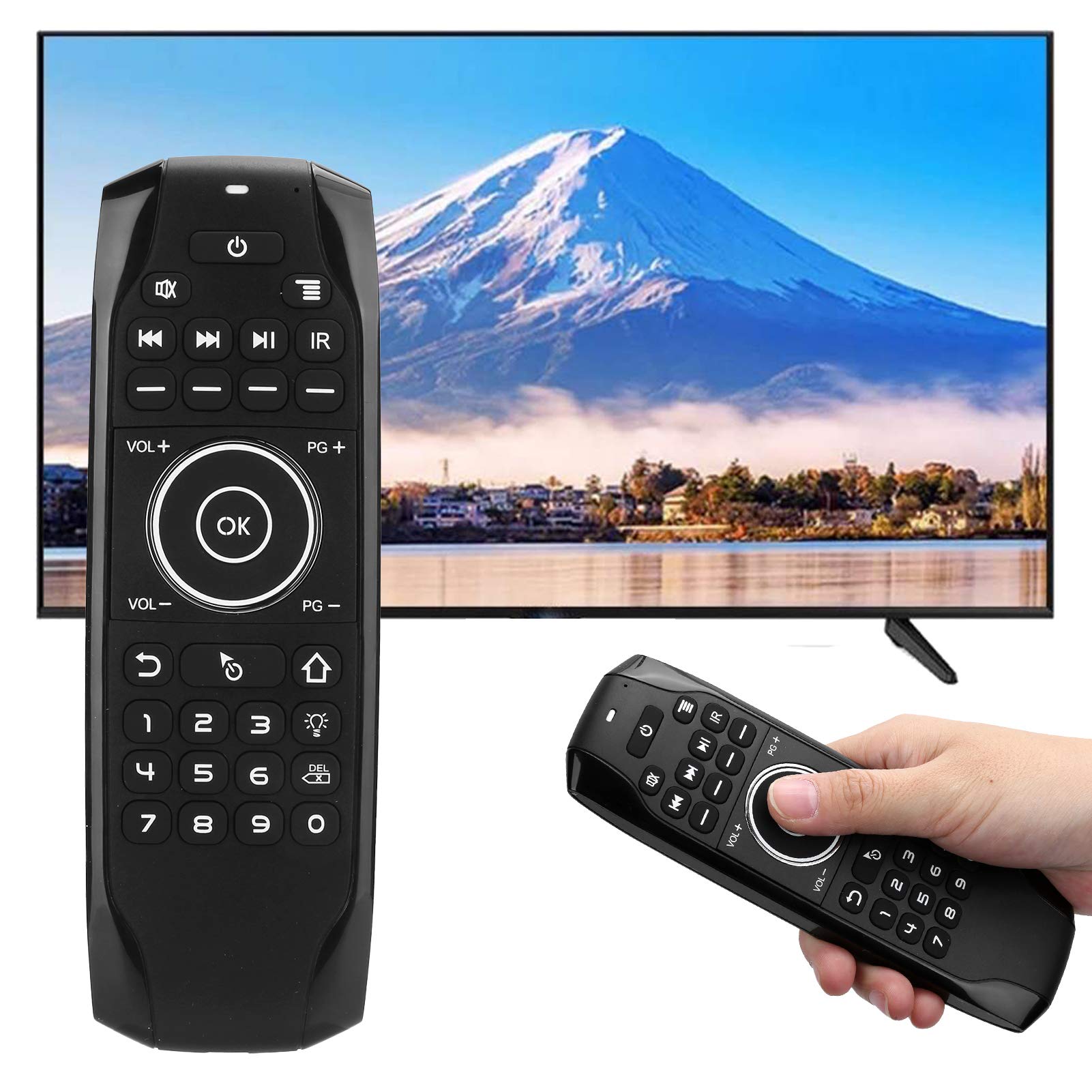 Bluetooth 5.0 Air Remote Mouse with Backlight & 6-Axis Gyroscope - Wireless Controller for Android TV Box, Smartphones, Laptops & Smart TVs | Perfect for Home Entertainment & Office Work