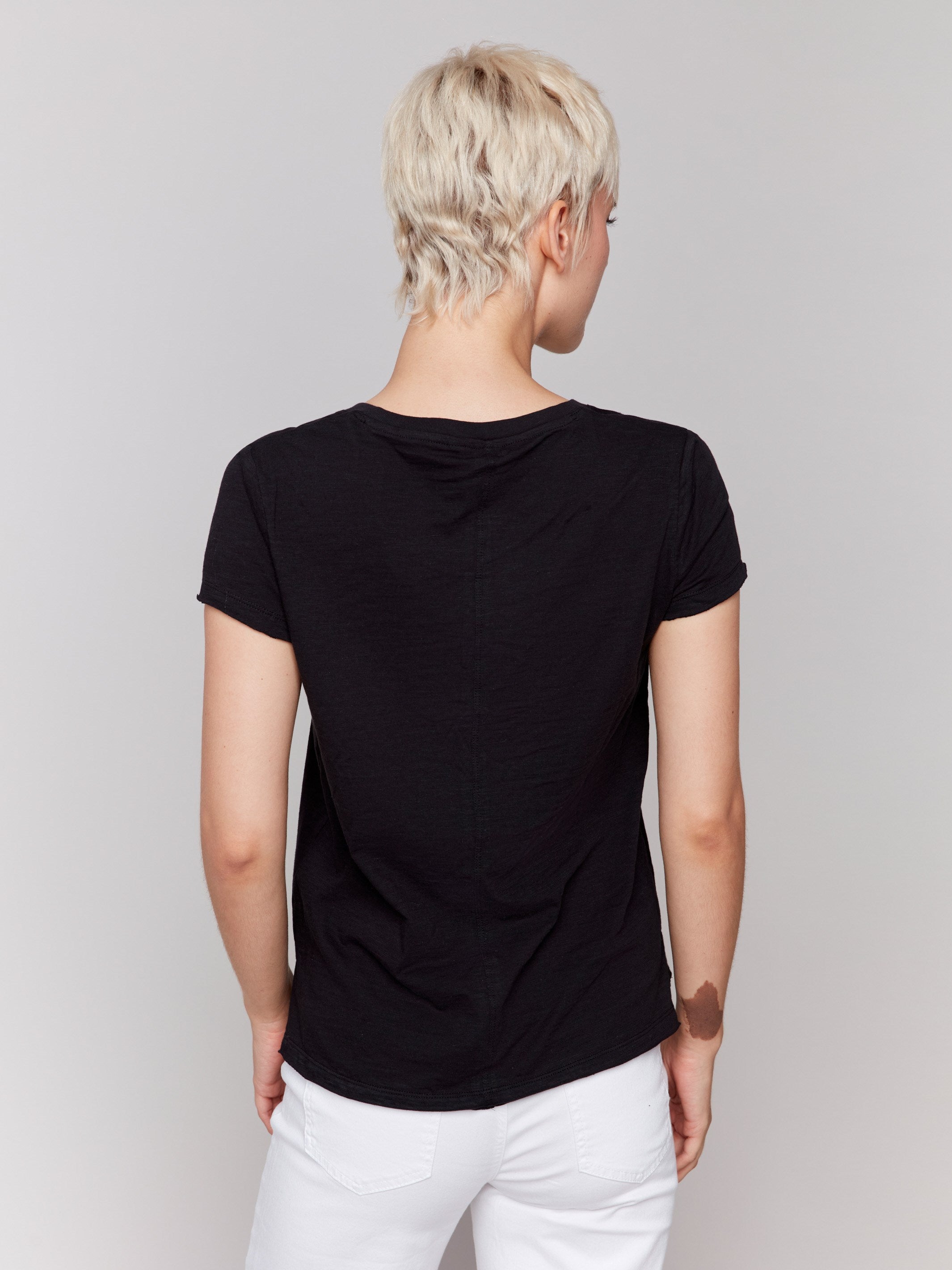 Organic Cotton Slub T-Shirt for Men & Women - Soft Breathable Black Tee - Casual Wear, Street Style, Layering Essential