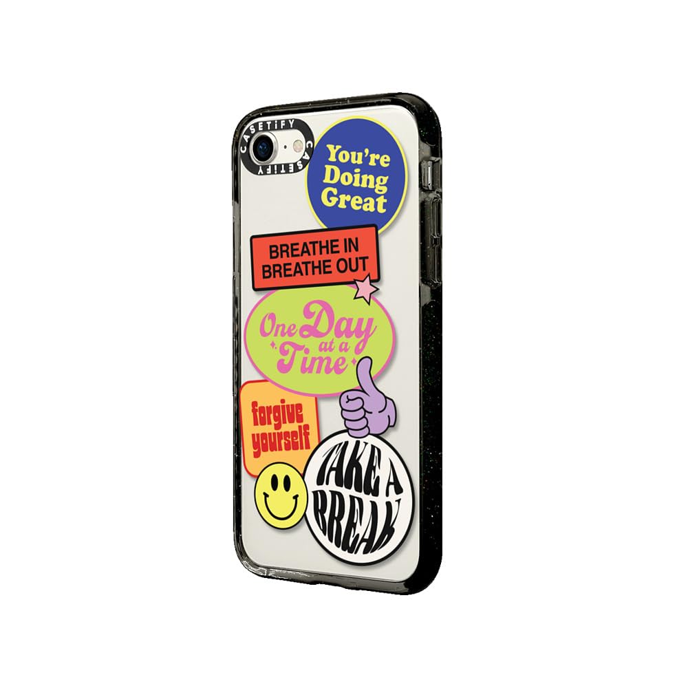 CASETiFY Impact Case for iPhone SE (2020/2022) & iPhone 7/8 - Shockproof Clear Black Phone Cover - Perfect for Everyday Protection & Outdoor Activities
