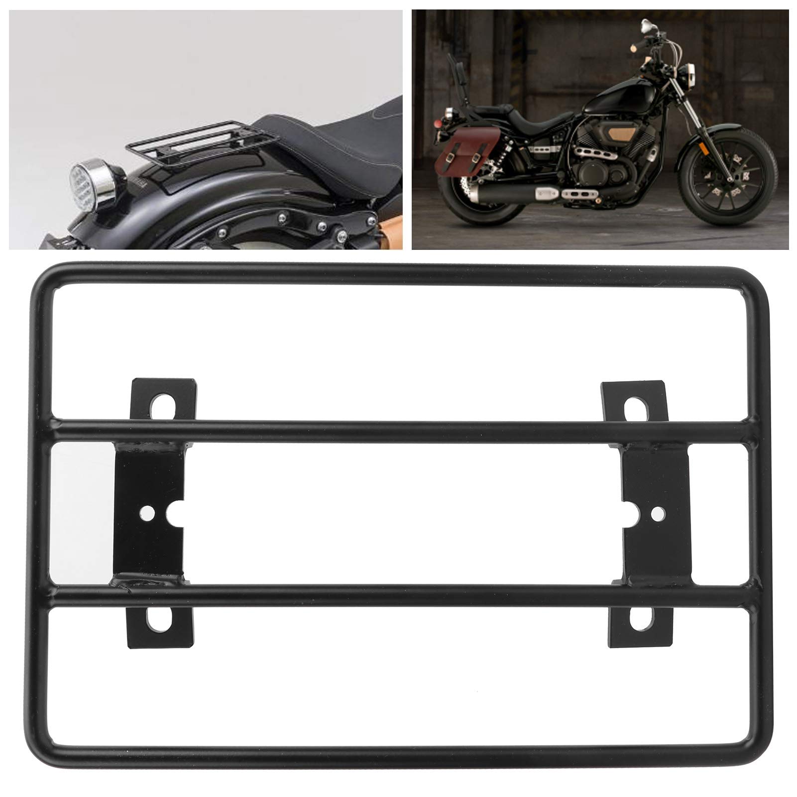 ARAMOX Black Stainless Steel Motorcycle Luggage Rack Carrier - Universal Fit for Bolt/Bolt R-SPEC/XV950R (2014-2018) | Durable Rear Bracket for Touring & Commuting