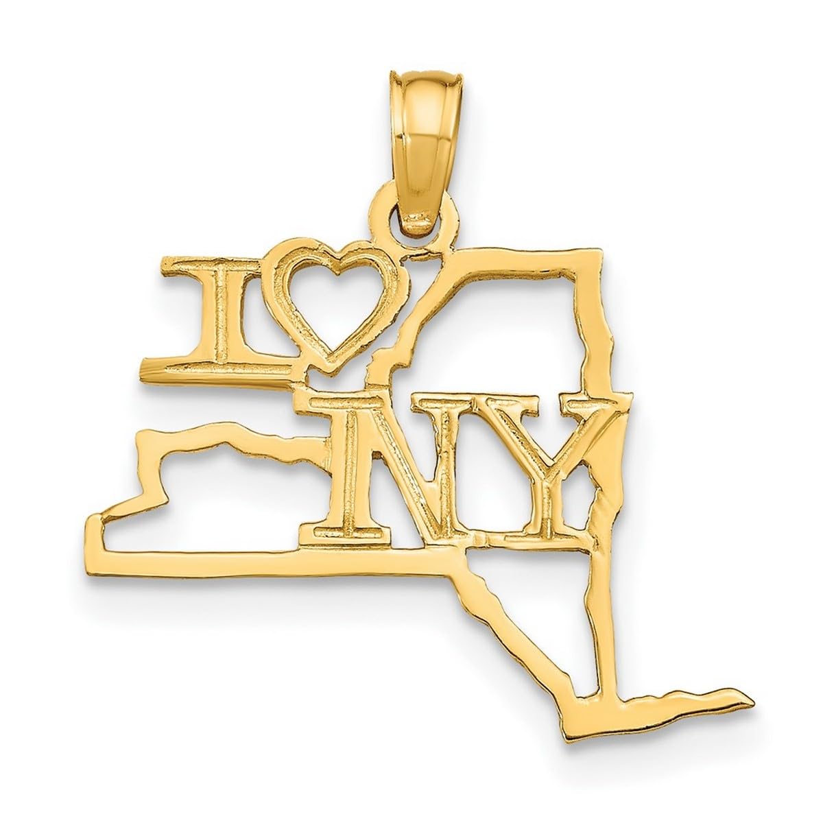 10K Solid Gold New York State Pendant Necklace for Women - Elegant Layering Jewelry, Perfect for Gifts, Anniversaries & Everyday Wear