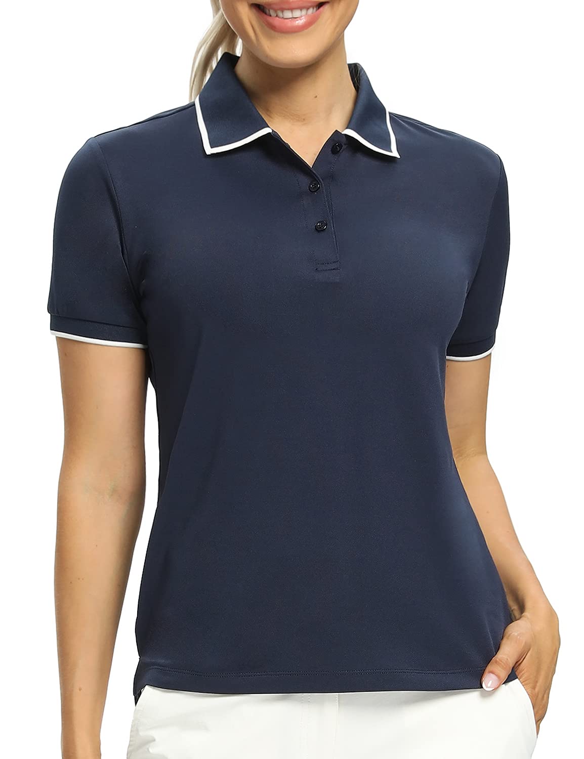 Hiverlay Women's UPF 50+ Golf Polo Shirts - Lightweight Quick-Dry Collared Tennis Tops for Work & Daily Wear - Perfect for Golf, Tennis, Office & Outdoor Activities