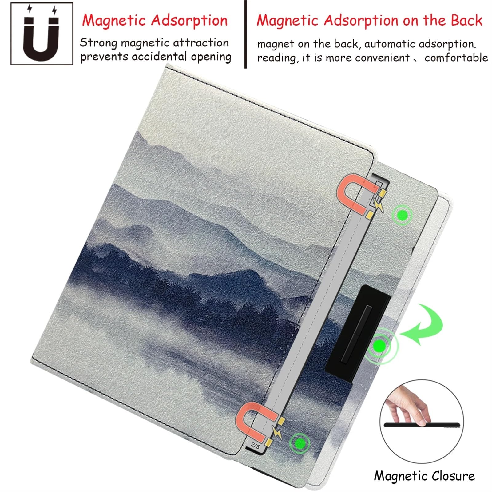 Onyx Boox Page/Leaf3 C/Leaf3/Leaf2 E-Reader Protective Cover - Auto Sleep/Wake Function & Double Hand Strap - 7