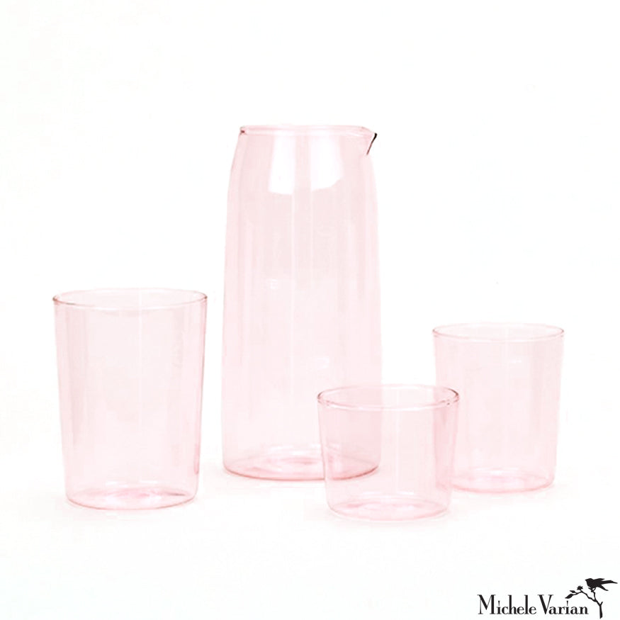 Premium 4-Piece Blush Glassware Set - Elegant Drinking Glasses for Wine, Cocktails & Juice - Perfect for Dinner Parties, Weddings & Home Decor