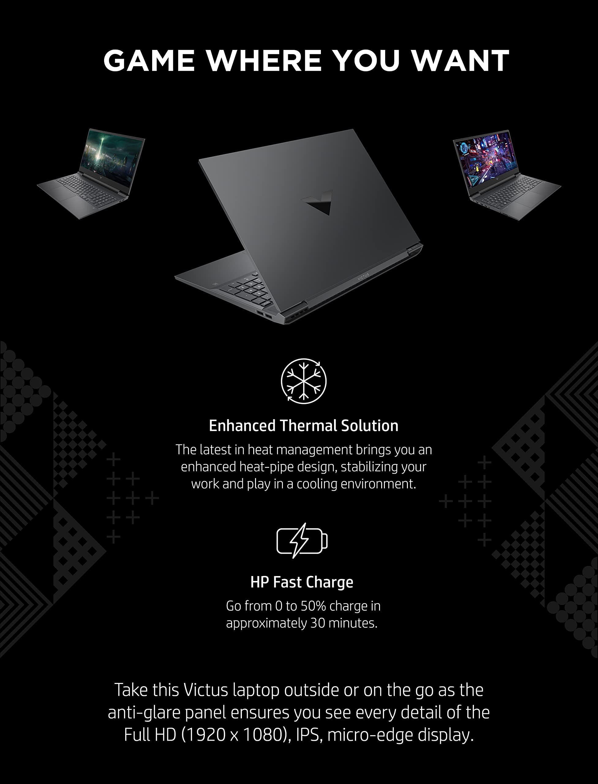 HP Victus 16 Gaming Laptop - RTX 3050, i5-11260H, 16.1