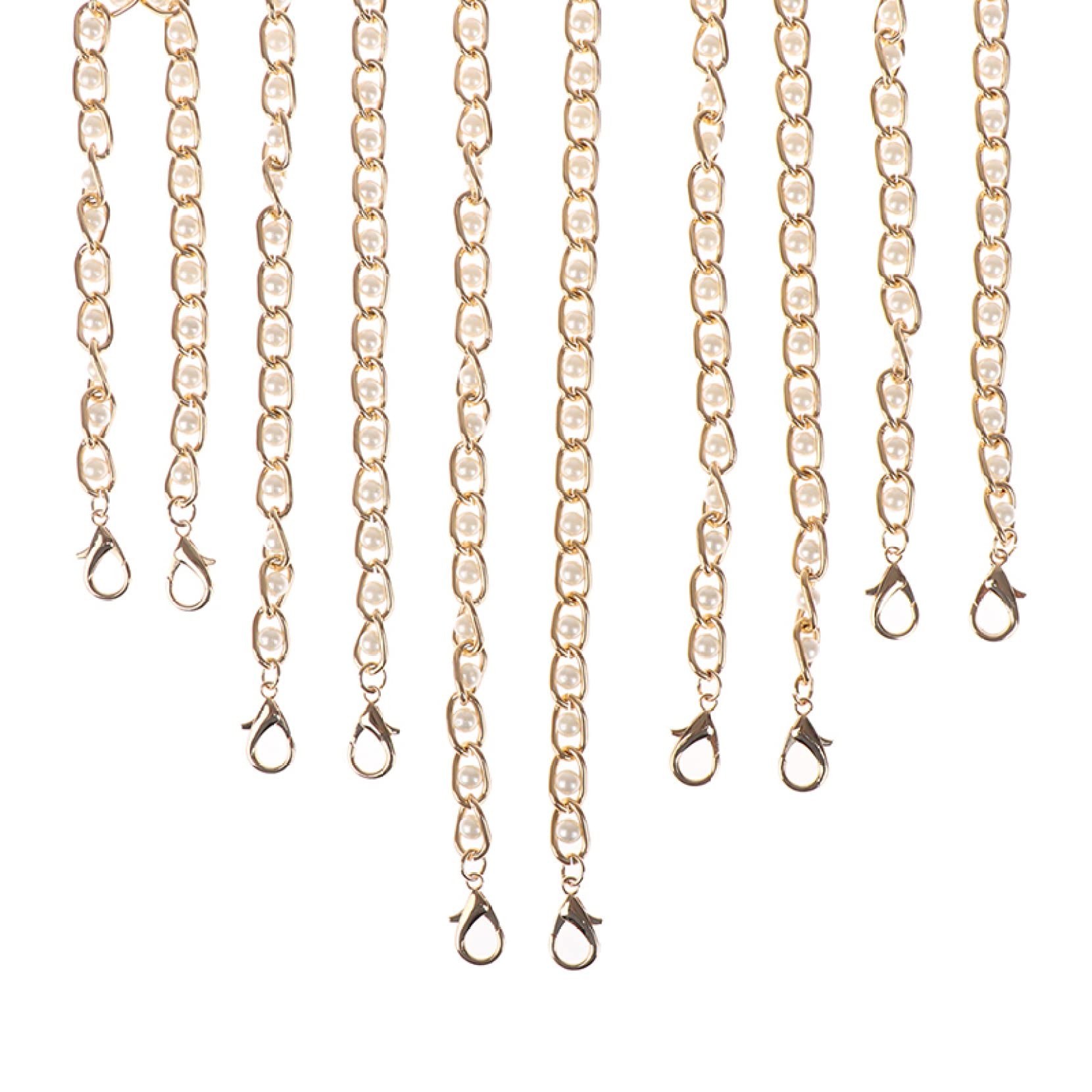 Elegant Metal Bag Chain with Small Imitation Pearls - Crossbody Purse Strap Replacement, Handbag Handle Accessory for Women | Perfect for Tote Bags, Evening Purses & Boho Fashion Accessories