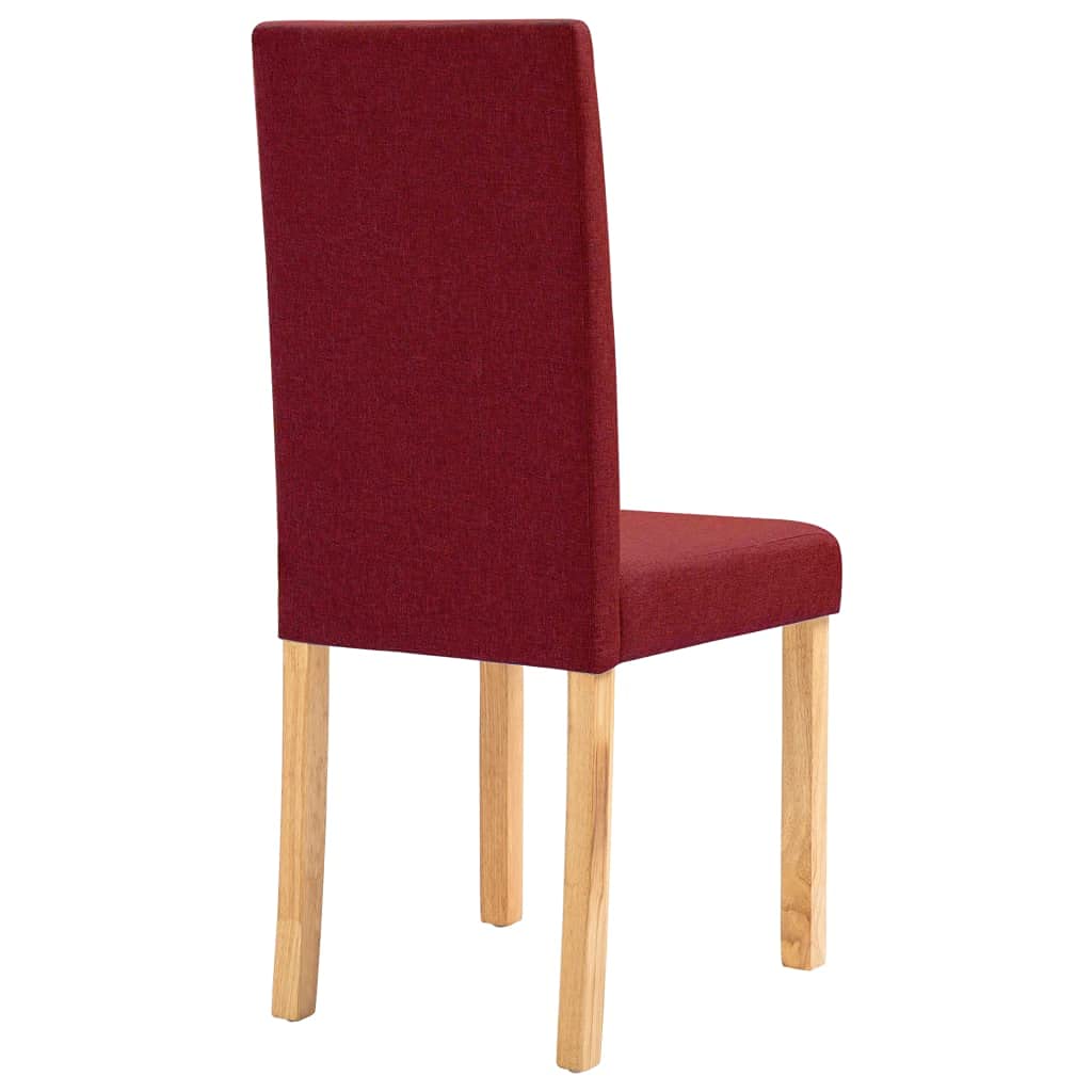 SKM Dining Chairs Set of 4 - Wine Red Fabric Upholstered Kitchen Chairs for Dining Room, Restaurant & Home Decor (Model 9231)