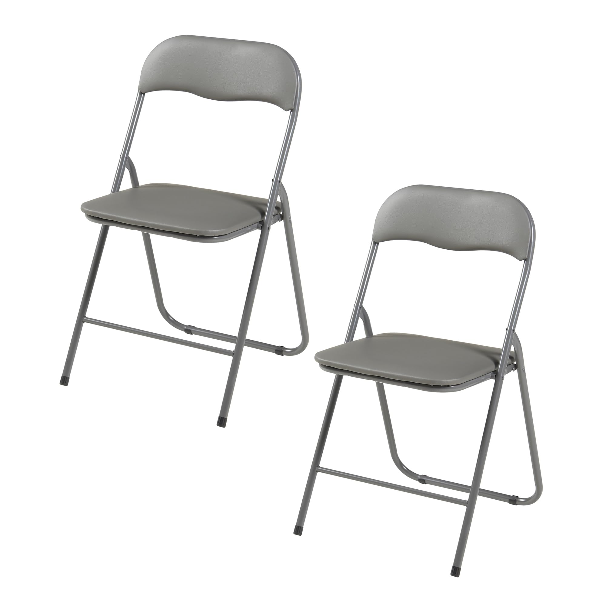 **Panana Folding Chairs with Padded Seat & Back – Heavy-Duty Metal Frame for Home, Office, Indoor & Outdoor Use – Compact & Portable (Grey, 2-Pack) – Perfect for Parties, Camping & Extra Seating**