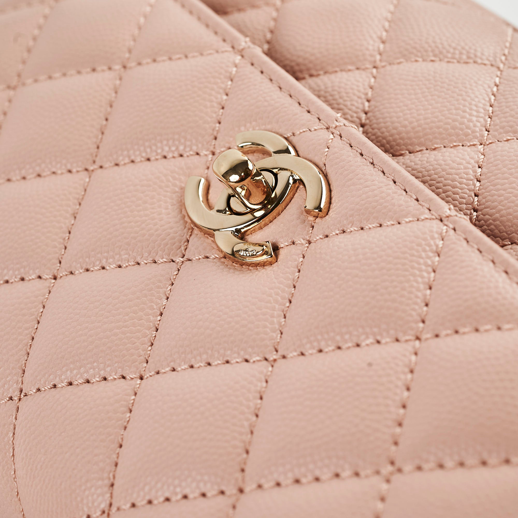 Authentic Chanel Small Coco Handle Bag in Pink Caviar Leather with Microchip - 2021 Collection | Luxury Crossbody Purse for Women, Perfect for Date Night & Special Occasions
