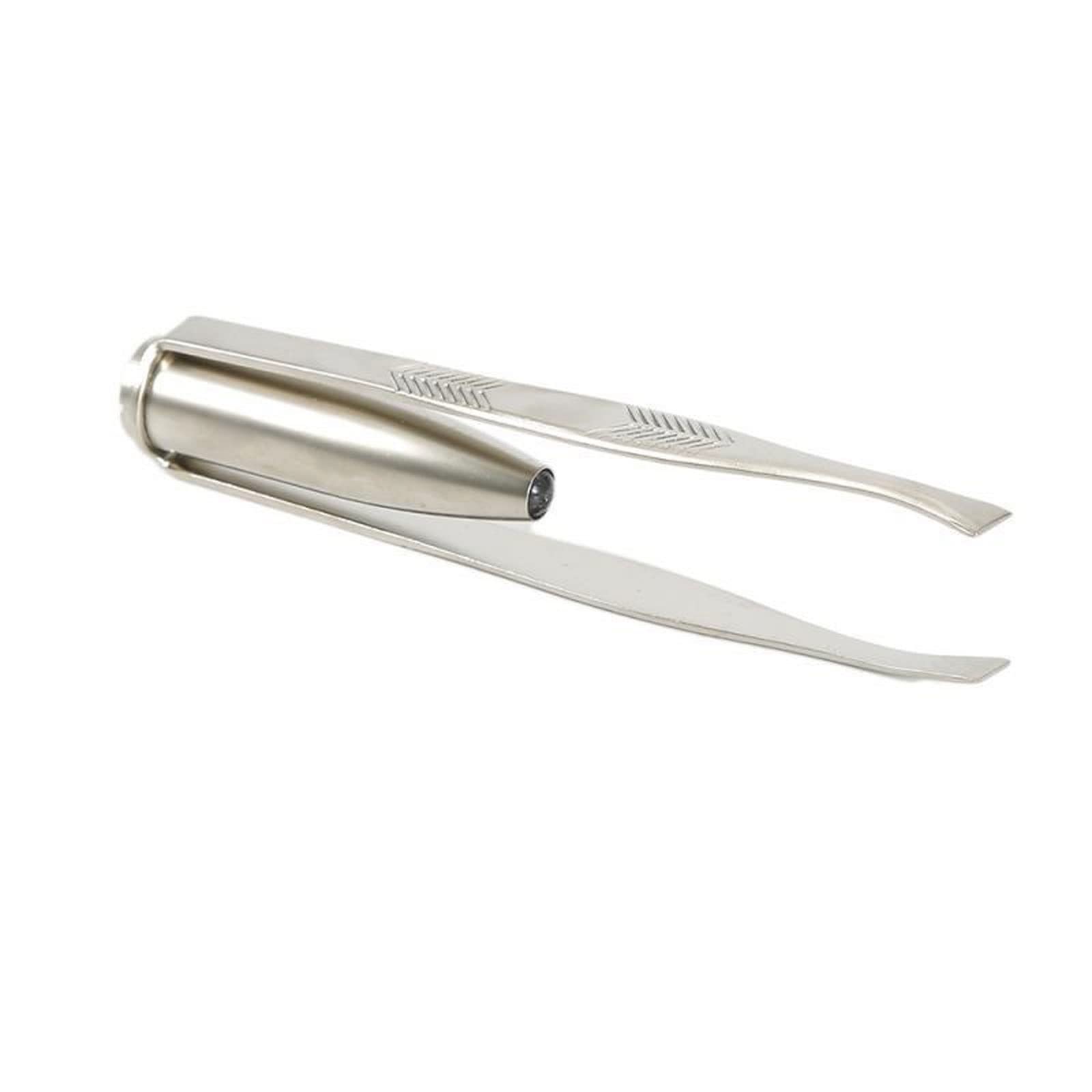 Professional Stainless Steel Hair Removal Tweezers - Eyebrow & Eyelash Tweezers for Precise Plucking - Makeup & Grooming Essential (Silver) - Perfect for Salon, Home Use & Travel Beauty Kit