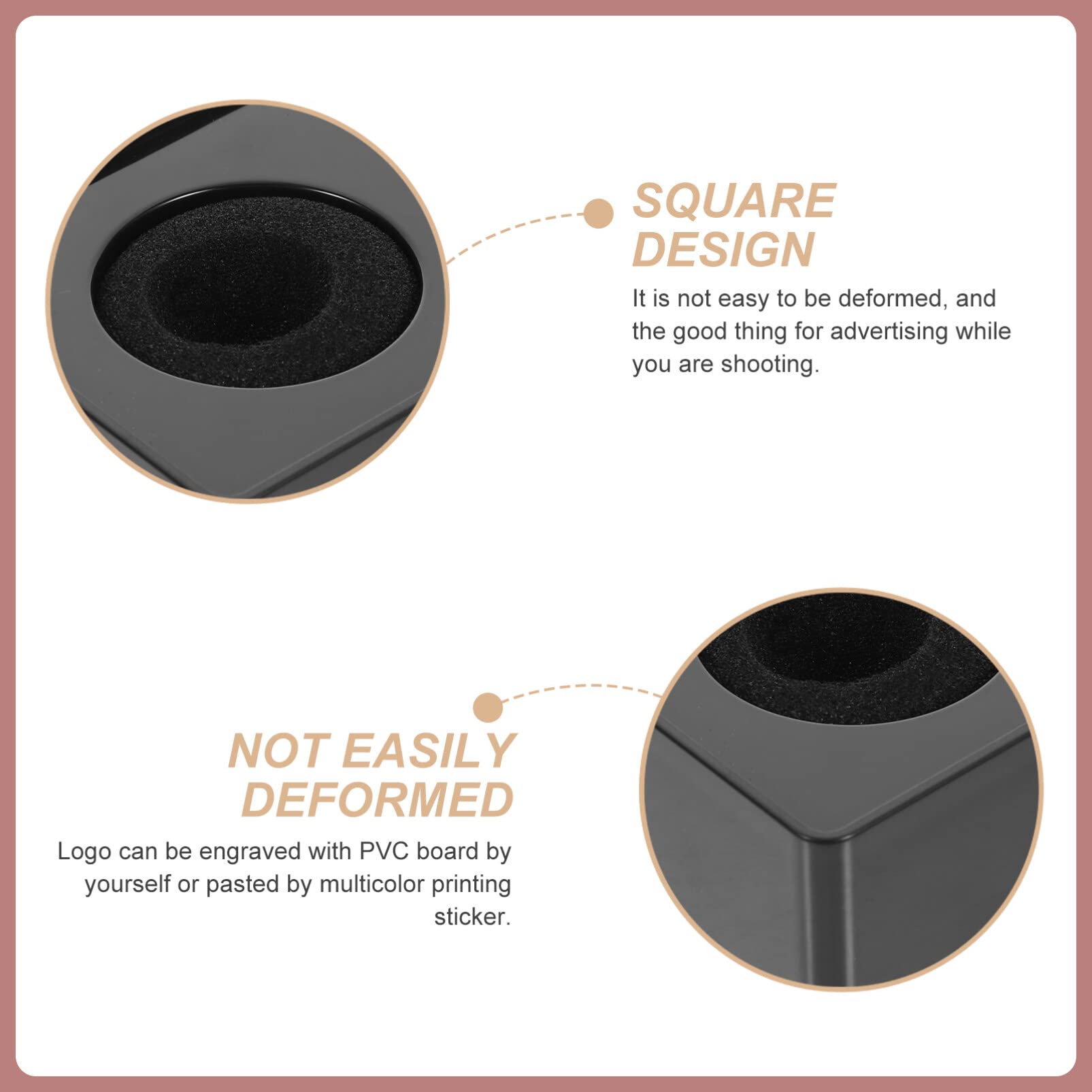 Professional ABS Foam Microphone Flag - Portable Square Cube Shaped Mic Flags for Interview, KTV, Reporter & Host - Durable Mic Accessories with Custom Logo - Perfect for Live Streaming, Podcasting & Studio Recordings
