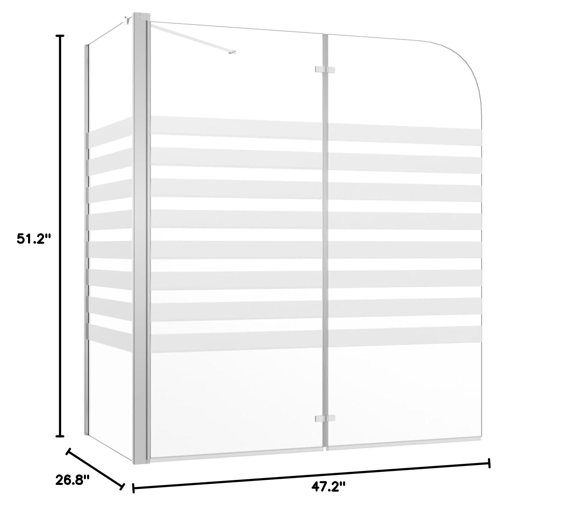 Tempered Glass Shower Panel Screen - 47.2