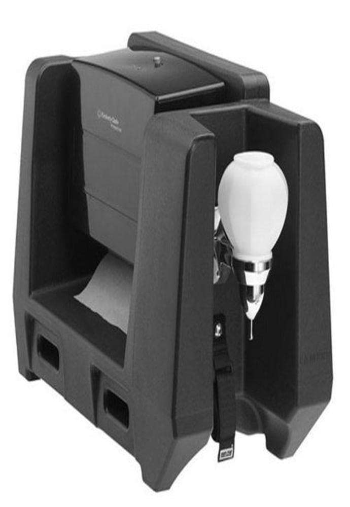 Cambro HWATD-110 Commercial Handwashing Station with Multi-Fold Paper Towel Dispenser - Heavy Duty Black for Restaurants, Kitchens & Food Service Areas