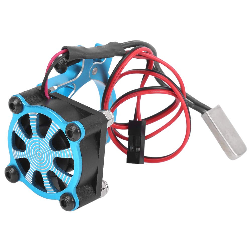 Aluminum Alloy RC Car Motor Heatsink with Thermal Sensor - High Performance Cooling for 1/10 1/8 Scale RC Cars & Trucks (Blue) - Perfect for Off-Road Bashing, Racing & Prolonging Motor Life