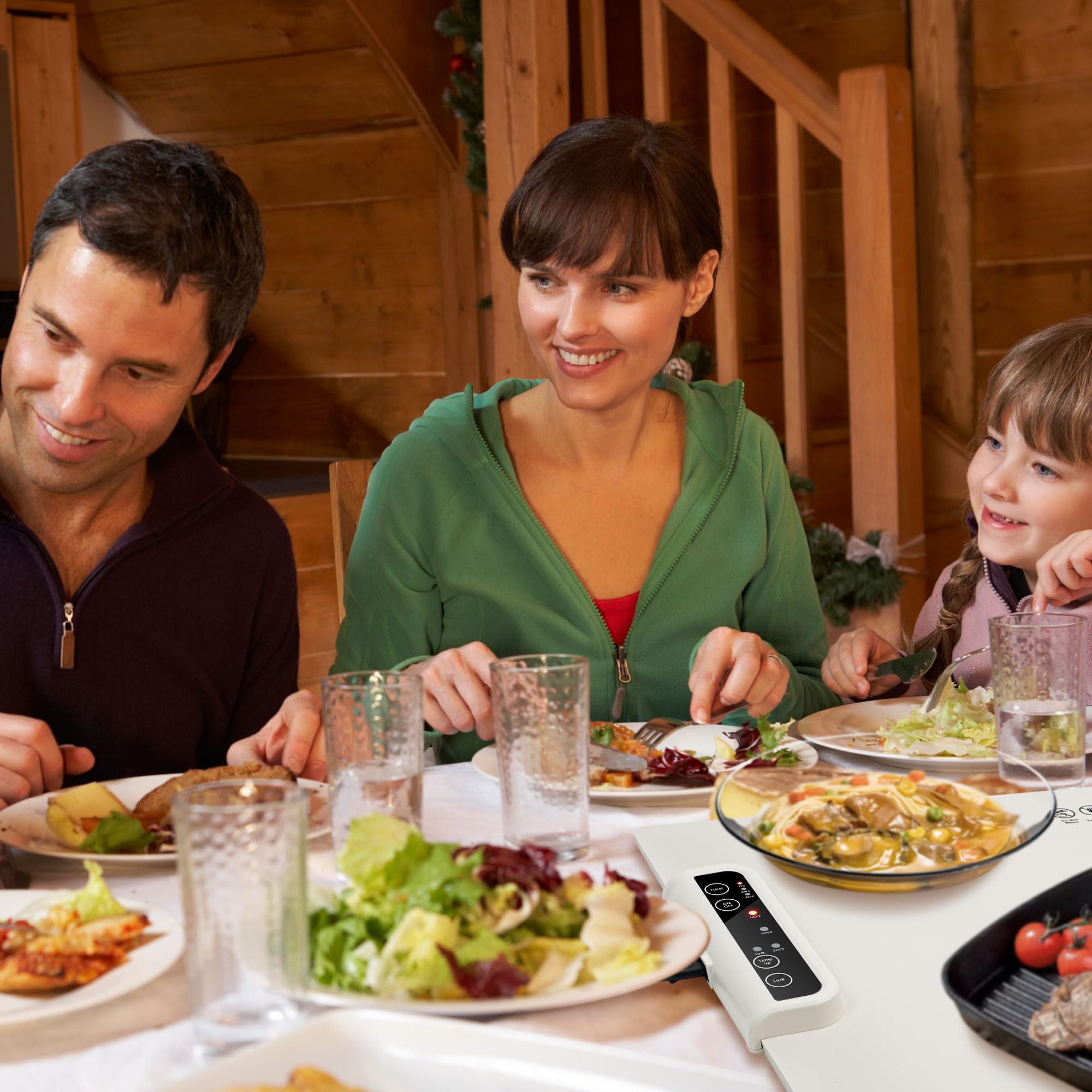 Vieshful Electric Warming Tray - Silicone Heating Mat for Food, Foldable Warming Plate with Full Surface Heating, 3 Temperature & Timer Settings - Perfect for Parties, Buffets, Holiday Gatherings & Family Dinners - Keep Food Warm at Home or Outdoor Events
