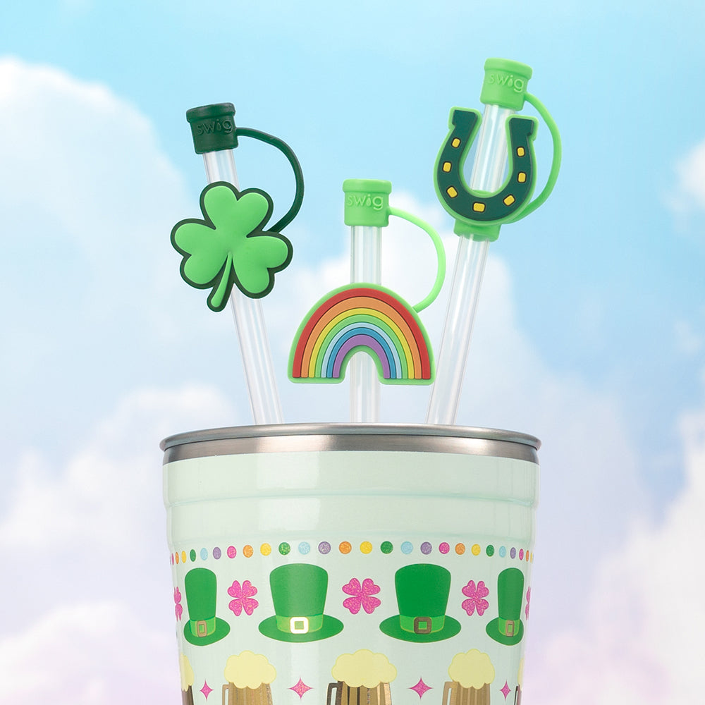 St. Patrick's Day Straw Topper Set - 10 Pack Shamrock Decorations for Party Cups - Perfect for St. Patrick's Day Celebrations, Themed Parties & Irish Festivities