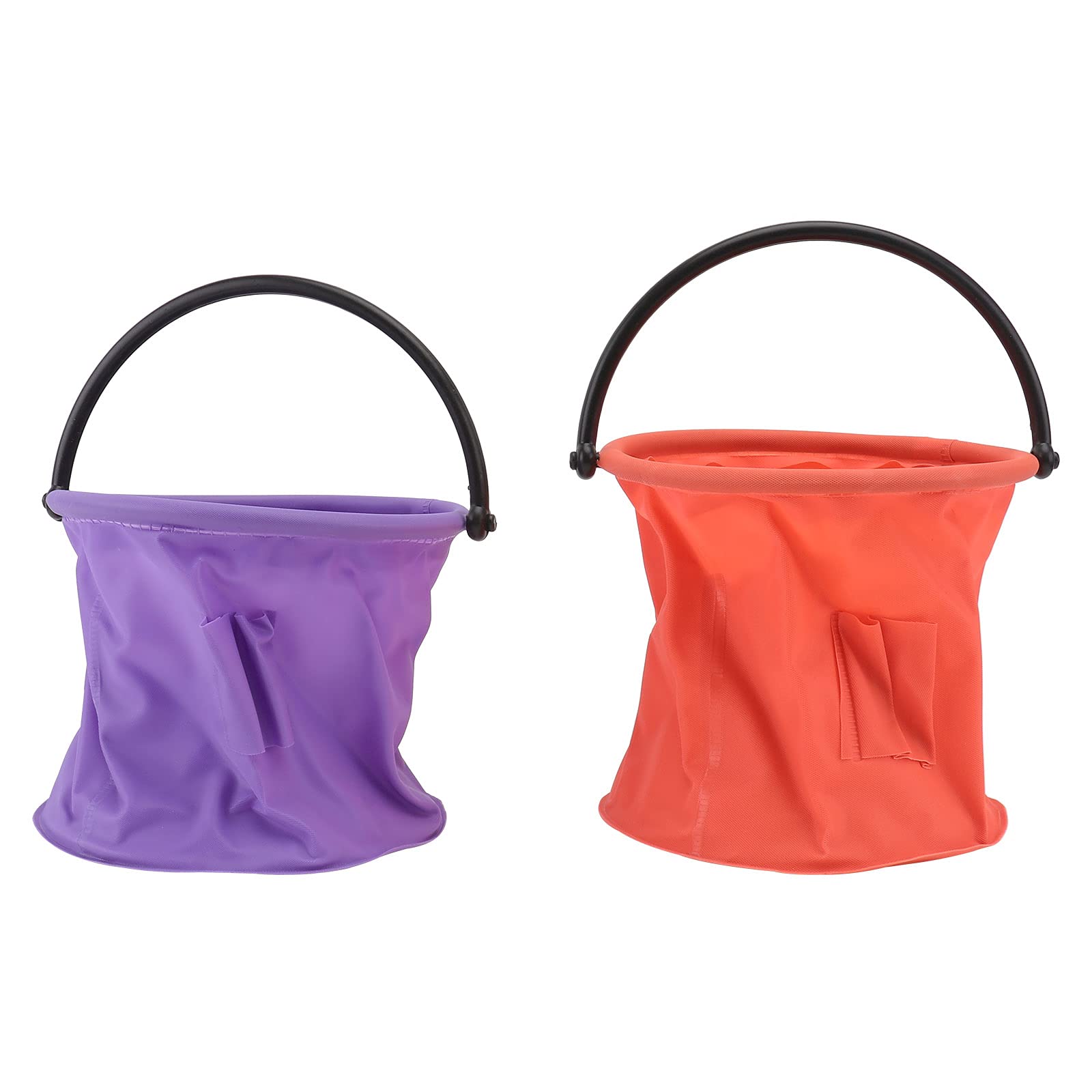 2 Pack Foldable Paint Bucket - Collapsible Brush Washing Bin for Artists (Orange & Purple) | Portable Water Container for Acrylic, Oil Painting & DIY Crafts | Studio, Outdoor & Classroom Use