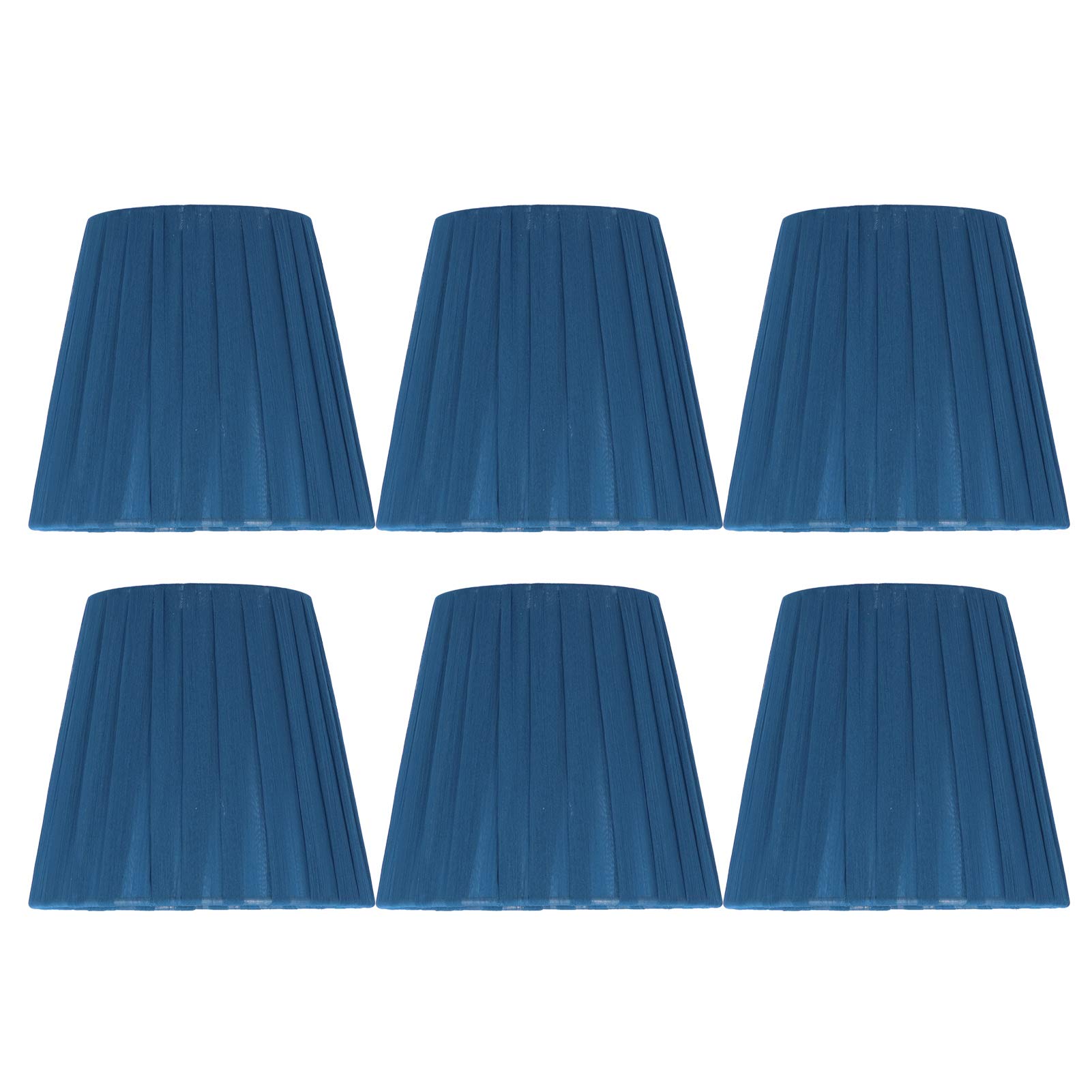Modern Clip-On Lamp Shades 3.5/5.1/5.5 Inch - Exquisite Blue Lampshades for Chandelier & Wall Lights - Compatible with Small Size A/B/C/F/P Bulbs - Perfect for Bedroom, Living Room & Dining Room Lighting Decor