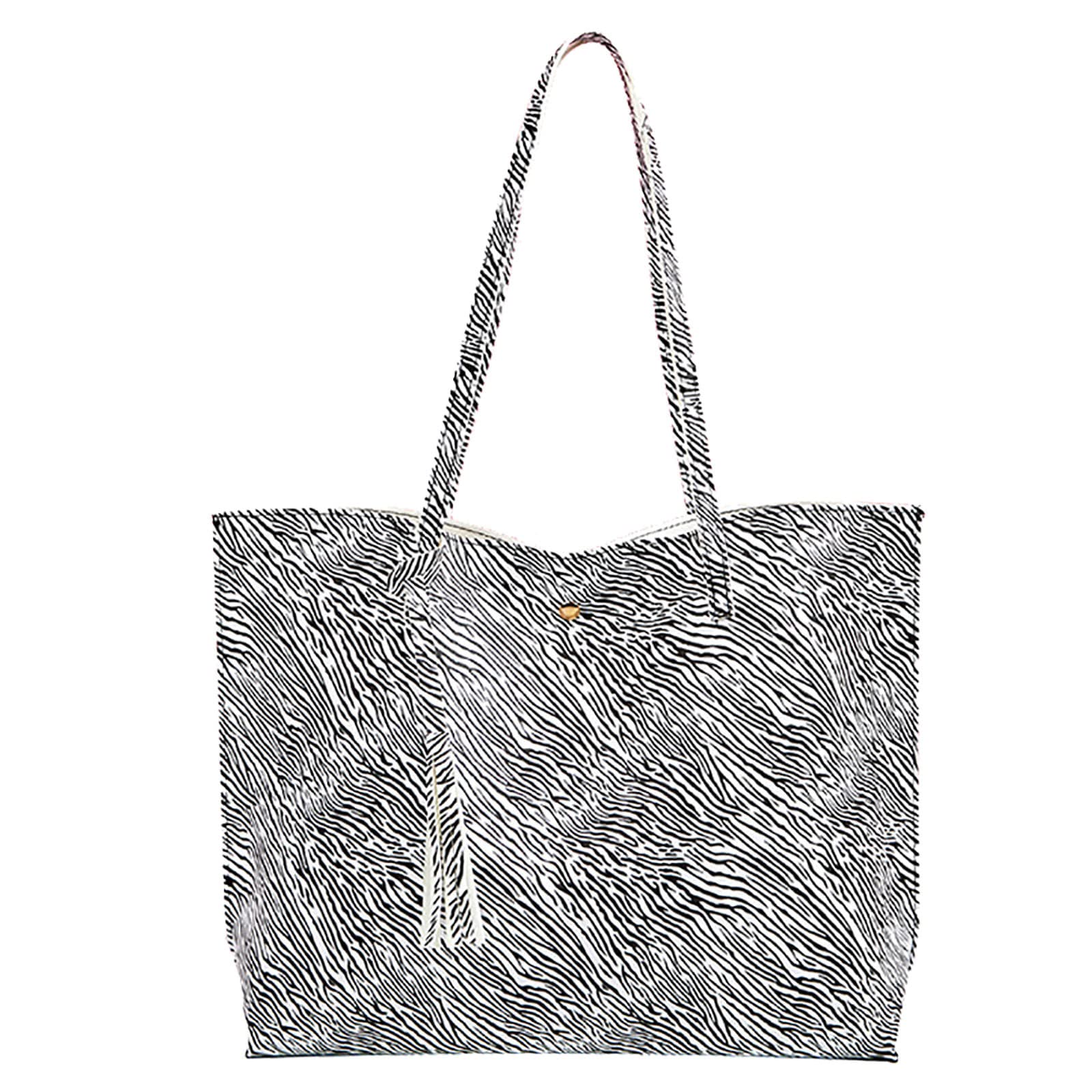 Stylish Women's Faux Leather Tote Bag - Large Capacity Shoulder Purse with Tassel Decor for Work, Travel & Halloween Outfits | Qwent Fashion Handbag