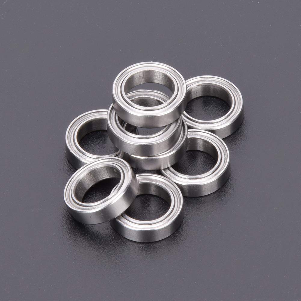 Dilwe RC Ball Bearings, 8-Piece Silver Ball Bearing Set for 1/10 Scale ECX 2WD RC Hobby Cars - Upgrade Parts for RC Car Models - Perfect for Racing, Drifting & Off-Road RC Vehicles