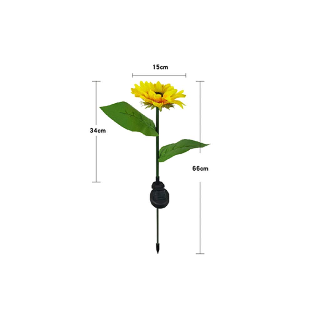Sunflower Solar Lights 2-Pack - Waterproof Outdoor Garden Decor for Pathways & Lawns