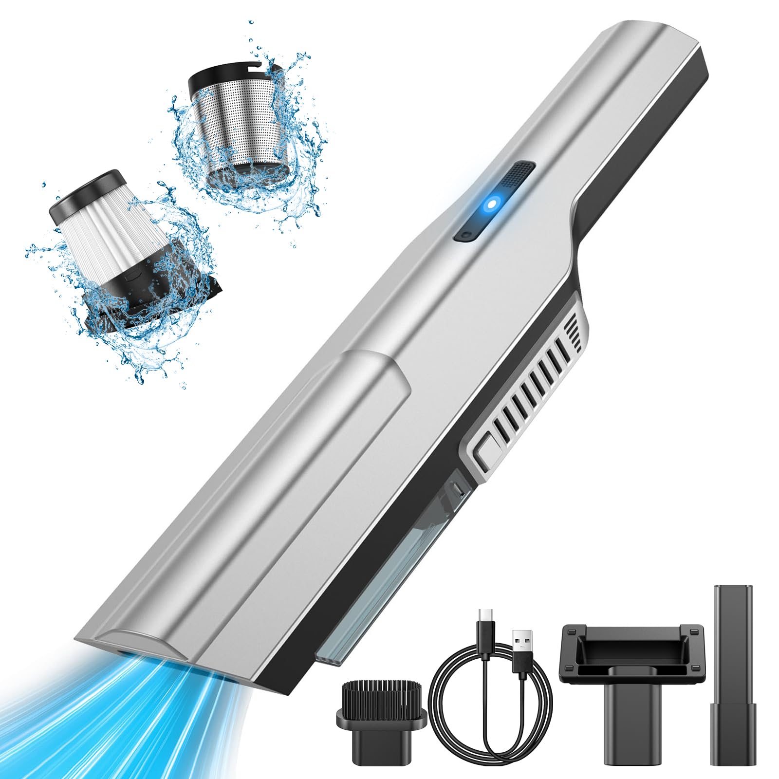 22000Pa Cordless Handheld Vacuum Cleaner - Rechargeable Dust Buster for Car & Home, High Power Portable Vacuum for Pet Hair, Car Seats, Sofa & Small Spaces Cleaning