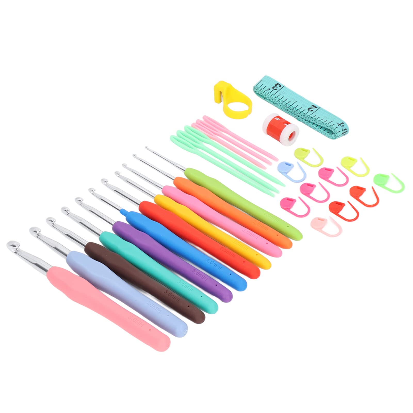 Premium Crochet Hook Set - 12 Sizes Ergonomic Handles for DIY Knitting, Sewing, Hats, Blankets & Towels - Perfect for Beginners & Advanced Crafters
