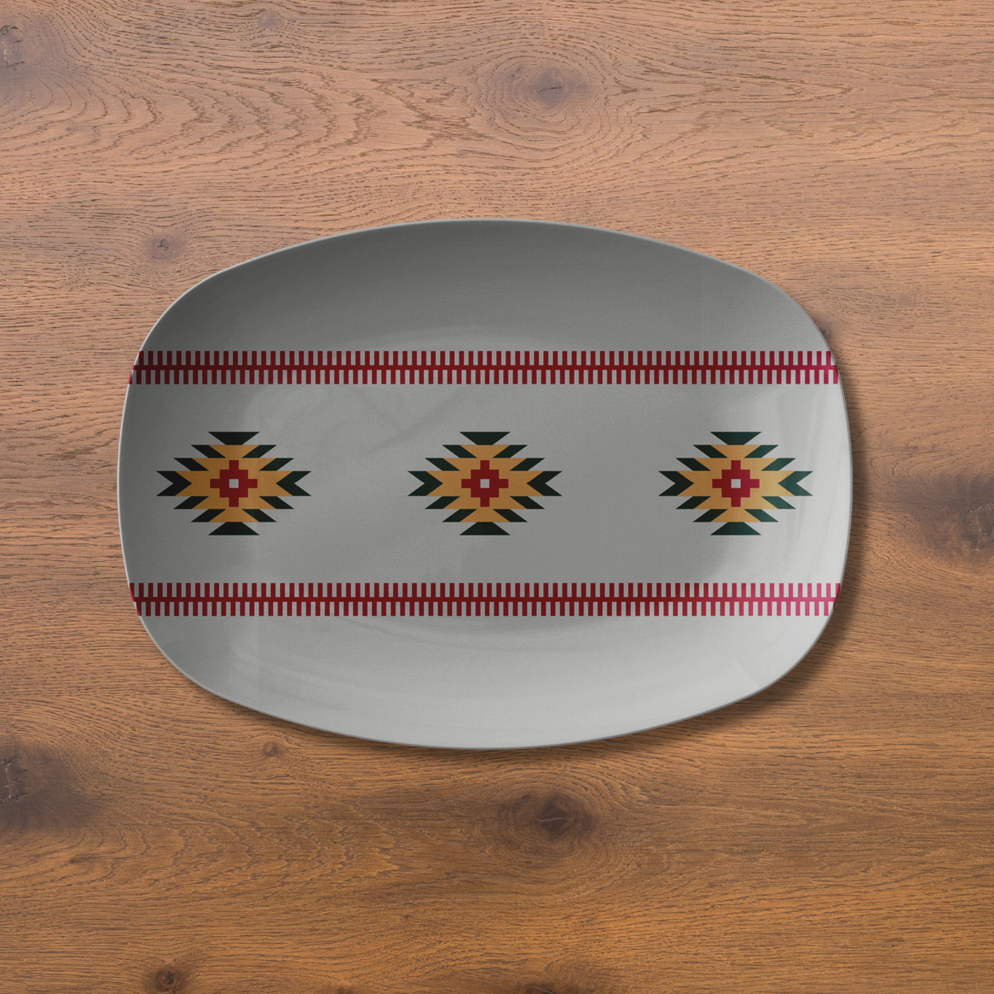 Azul Sunrise Plastic Serving Platter - Microwave & Dishwasher Safe - Perfect for Hot Foods - Ideal for Parties, BBQs & Family Gatherings