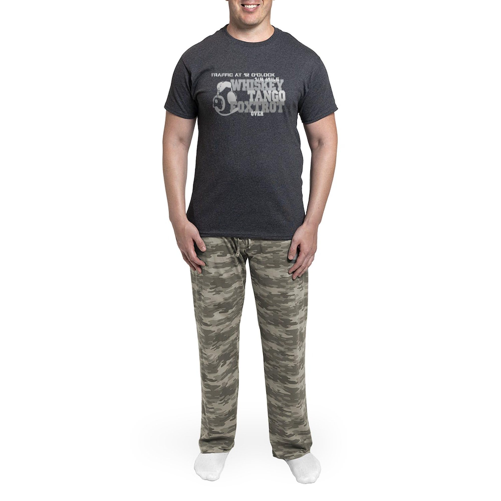 Aviation Humor Men's Charcoal Pajama Set - Funny Pilot & Airplane Themed Sleepwear for Men - Cozy Lounge Pajamas for Aviation Enthusiasts & Travel Lovers - Perfect for Sleepovers, Relaxing at Home & Gifts